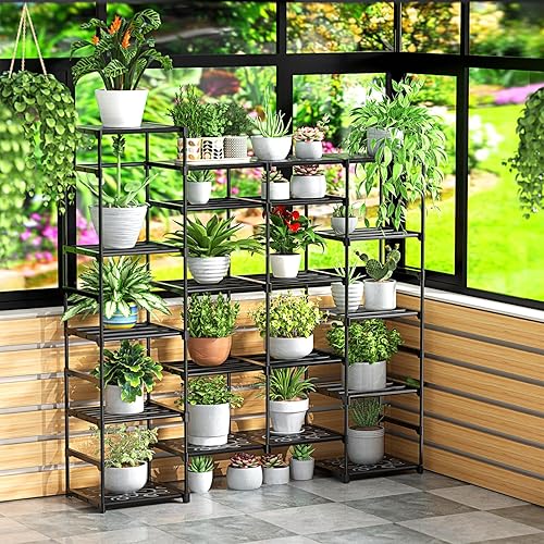 Miniatura 7 de Kottwca Zapatero grande de 4 filas y 10 niveles para entrada de armario, 72 a 80 pares de estantes de almacenamiento de botas, estante de metal para