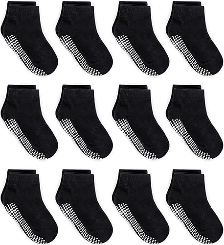 ZAPLES Calcetines tobilleros antideslizantes para bebés con agarre antideslizante para niños y niñas, corte bajo para bebés y niños pequeños