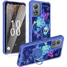 Generic for Boost Mobile Celero5G SC 2024 Case [with Tempered Glass Screen Protector][Gold Glitter+Luminous] Compatible with Boost Mobile Celero5G SC 2024 Phone Case Cover IMDL-LMG