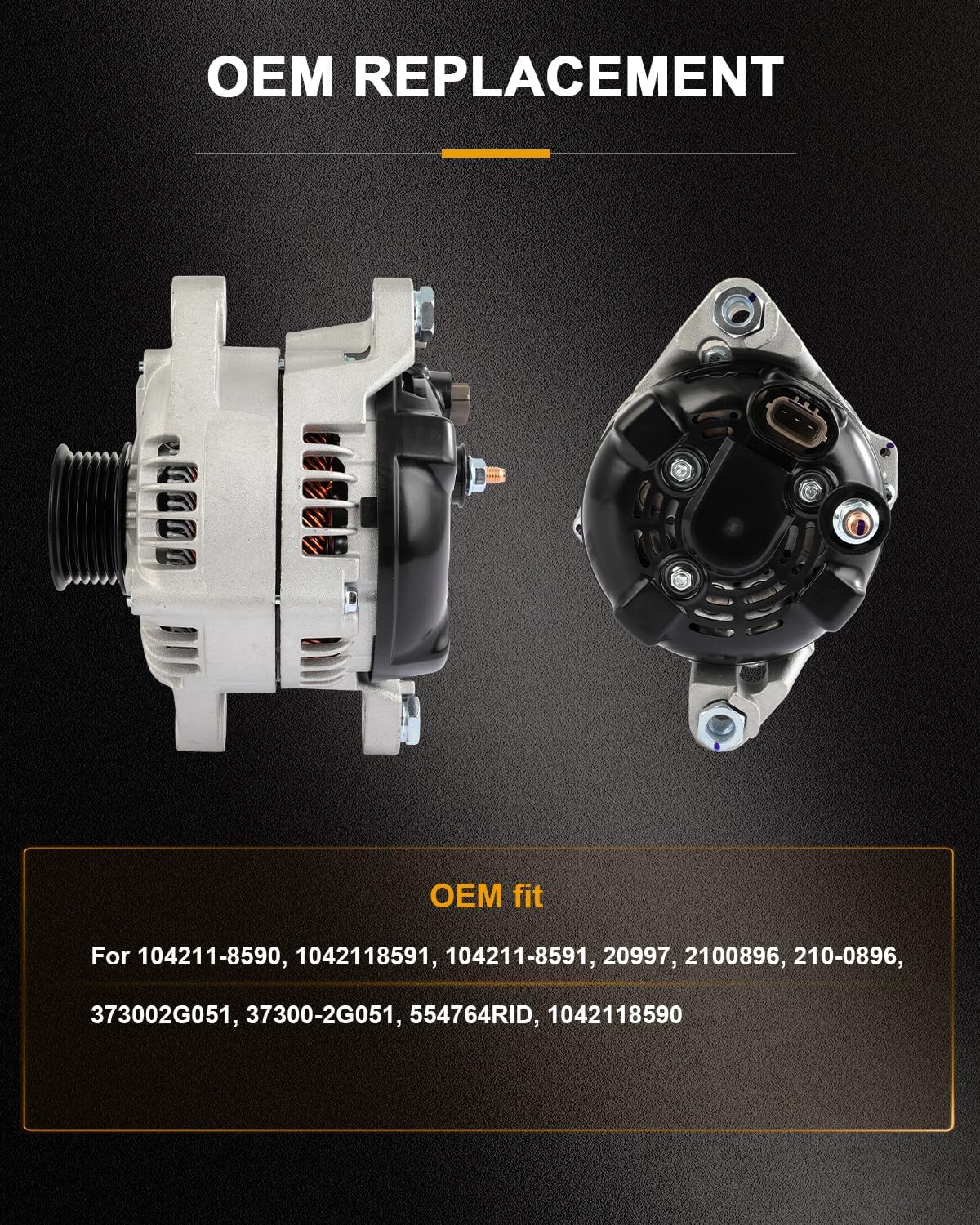 ROADFAR New Alternator Compatible 2019-2021 for Hyundai for Tucson Limited/Luxury/Preferred/SEL/Ultimate 2.4L,2019-2021 for Hyundai for Tucson Limited Tech 2.4L, OE 104211-8590