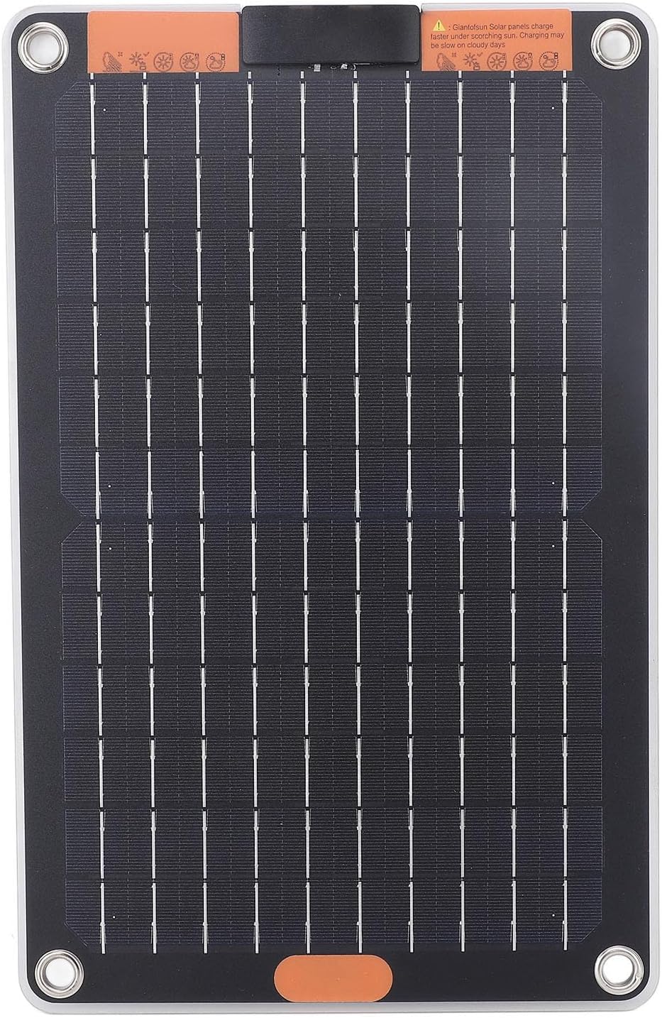 Solar Charger, Monocrystalline Silicon Portable Solar Charger with Dual Type C 5V 2A Output, for Phone Camera Tablet Outdoor Camping Hiking, 15W