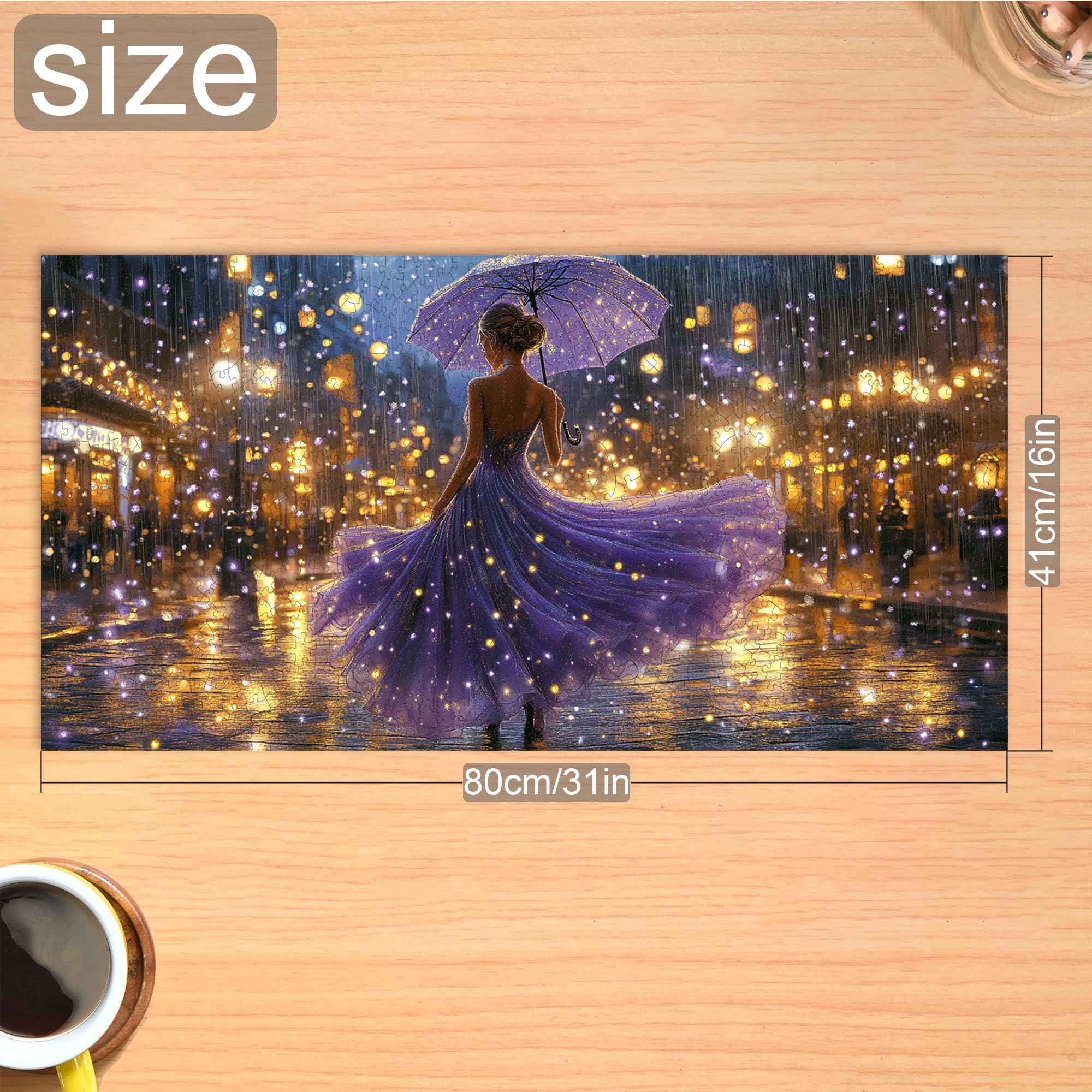 Bimkole Violet Night Puzzles for Adults 1000 Pieces, Woman Paper Jigsaw Puzzle 1000 Pieces - Image 4