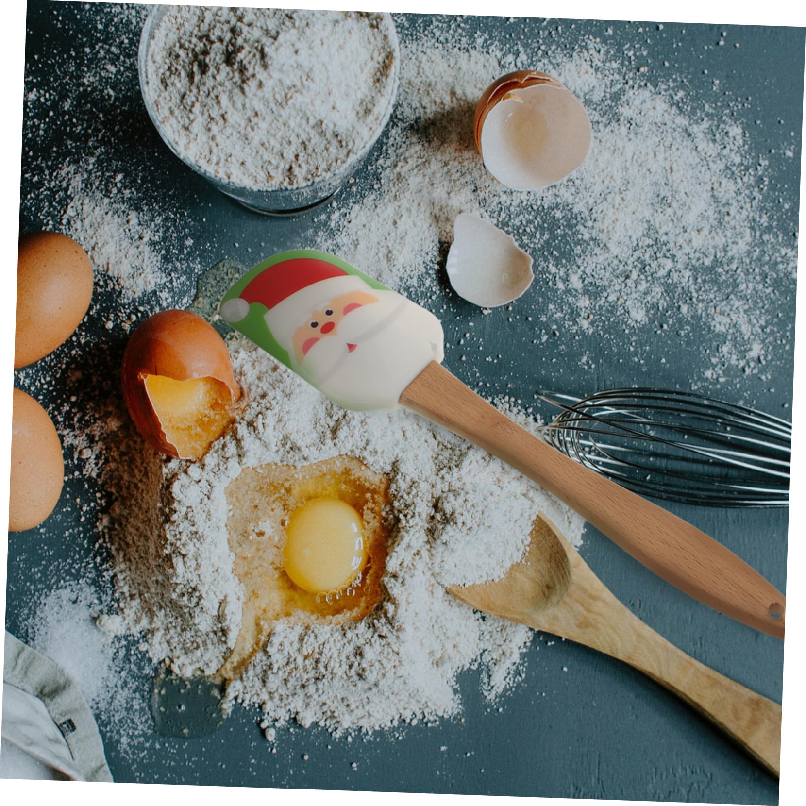 POPETPOP 4 piezas Raspadores de Crema de Navidad de Silicona de Espátulas para Pasteles Utensilios de Cocina para Hornear Decoración de Tartas