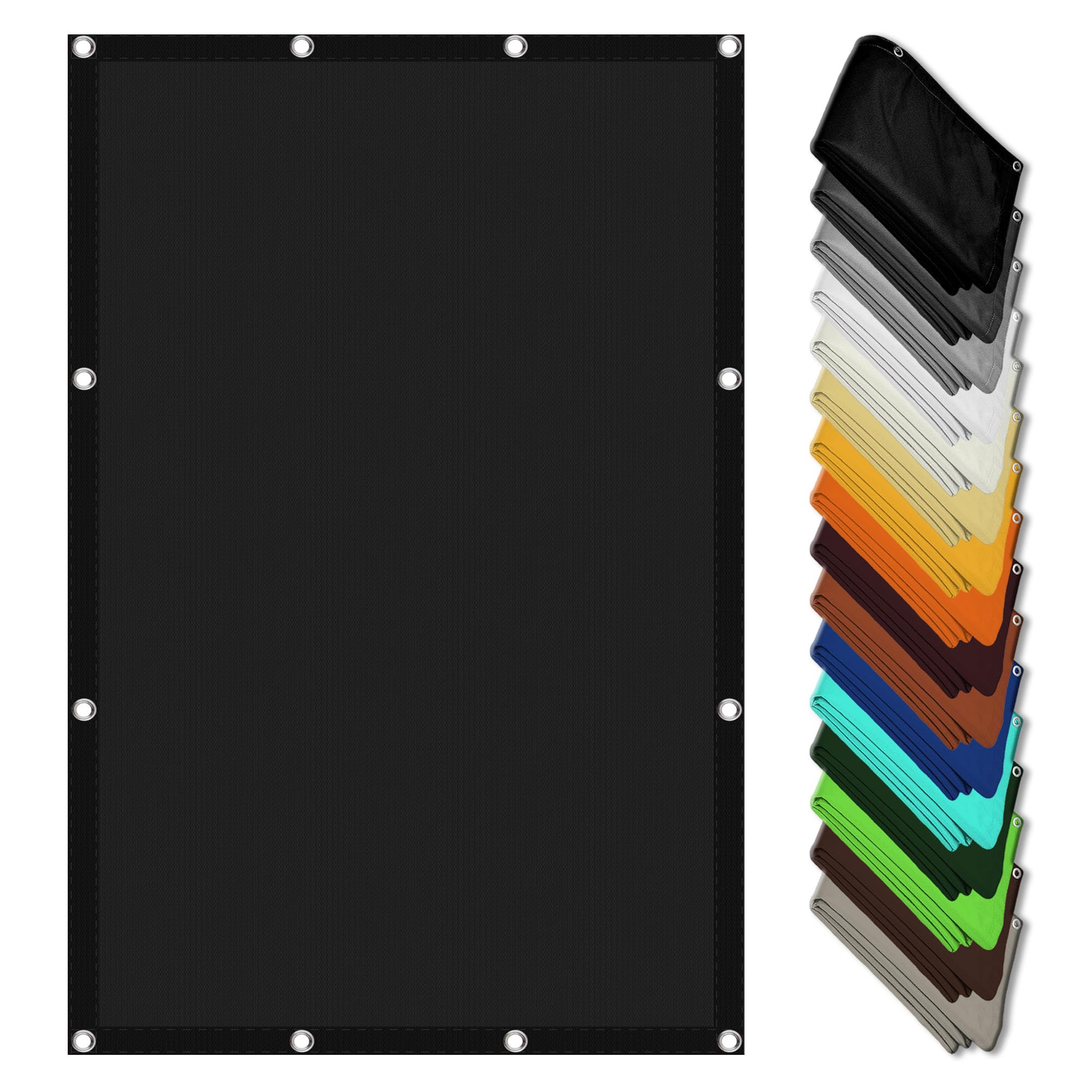 Voile d'ombrage 5x8 auvent pare-soleil rectangle noir résistant oeillets pour pergola patio