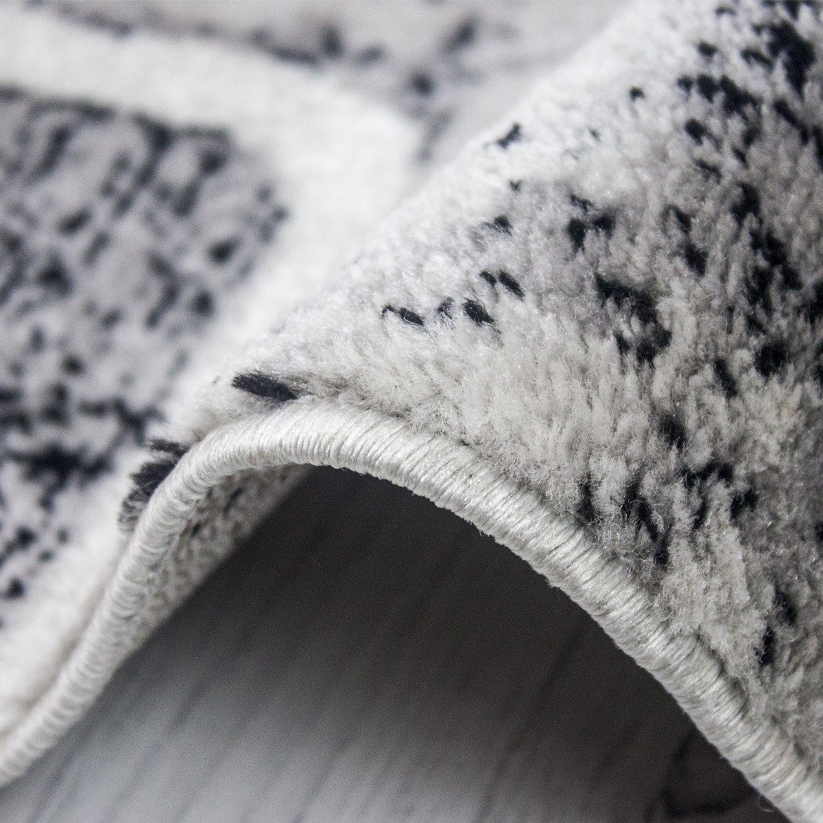 Vintage Teppich Used Look 160x230cm - Kurzflor Wohnzimmerteppich Anthrazit