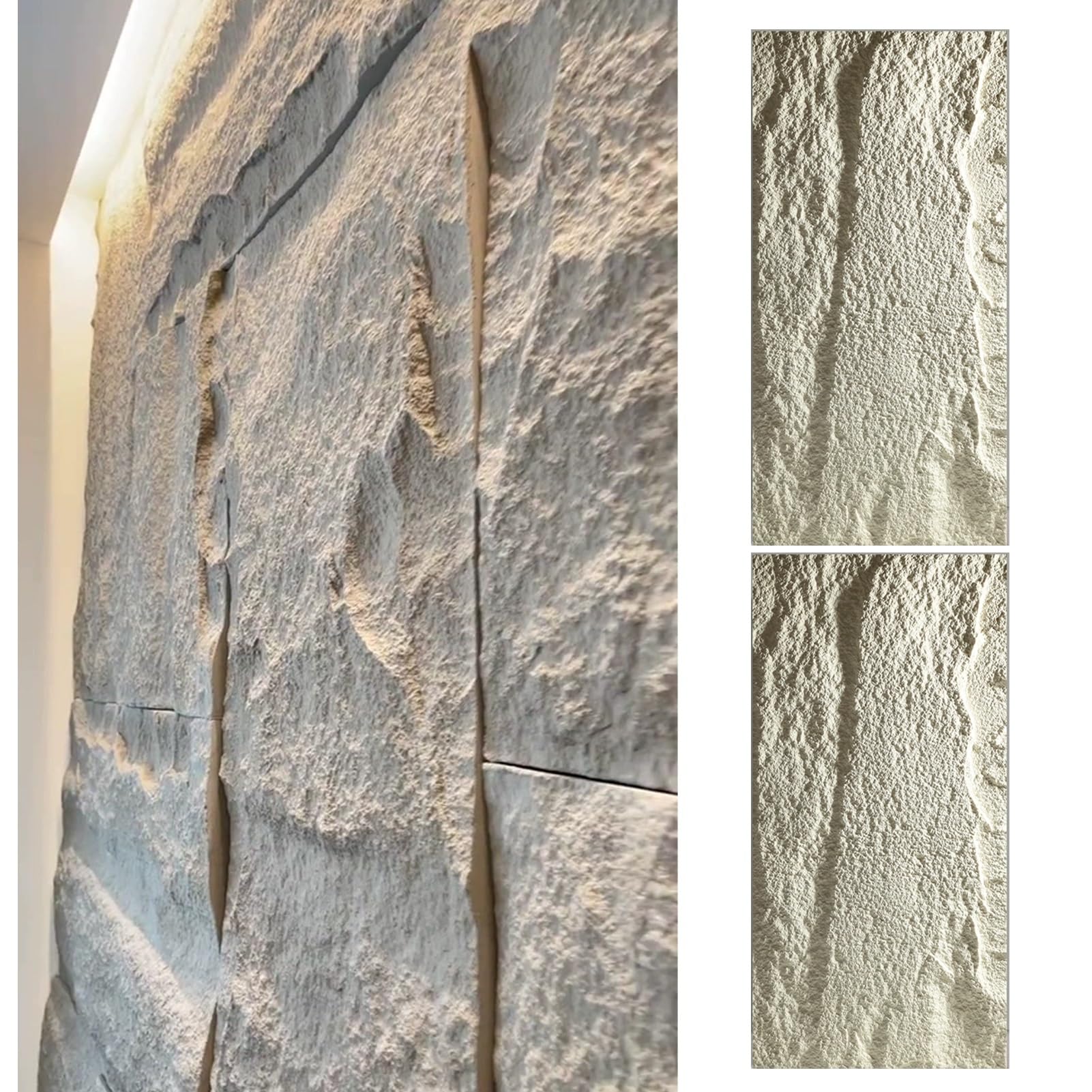 Revestimiento de Pared 3D para Exteriores e Interiores, Moderno Revestimiento de Pared de PU con imitación de Piedra, Panel de Piedra Artificial para Pared, Revestimiento de Pared con Acento
