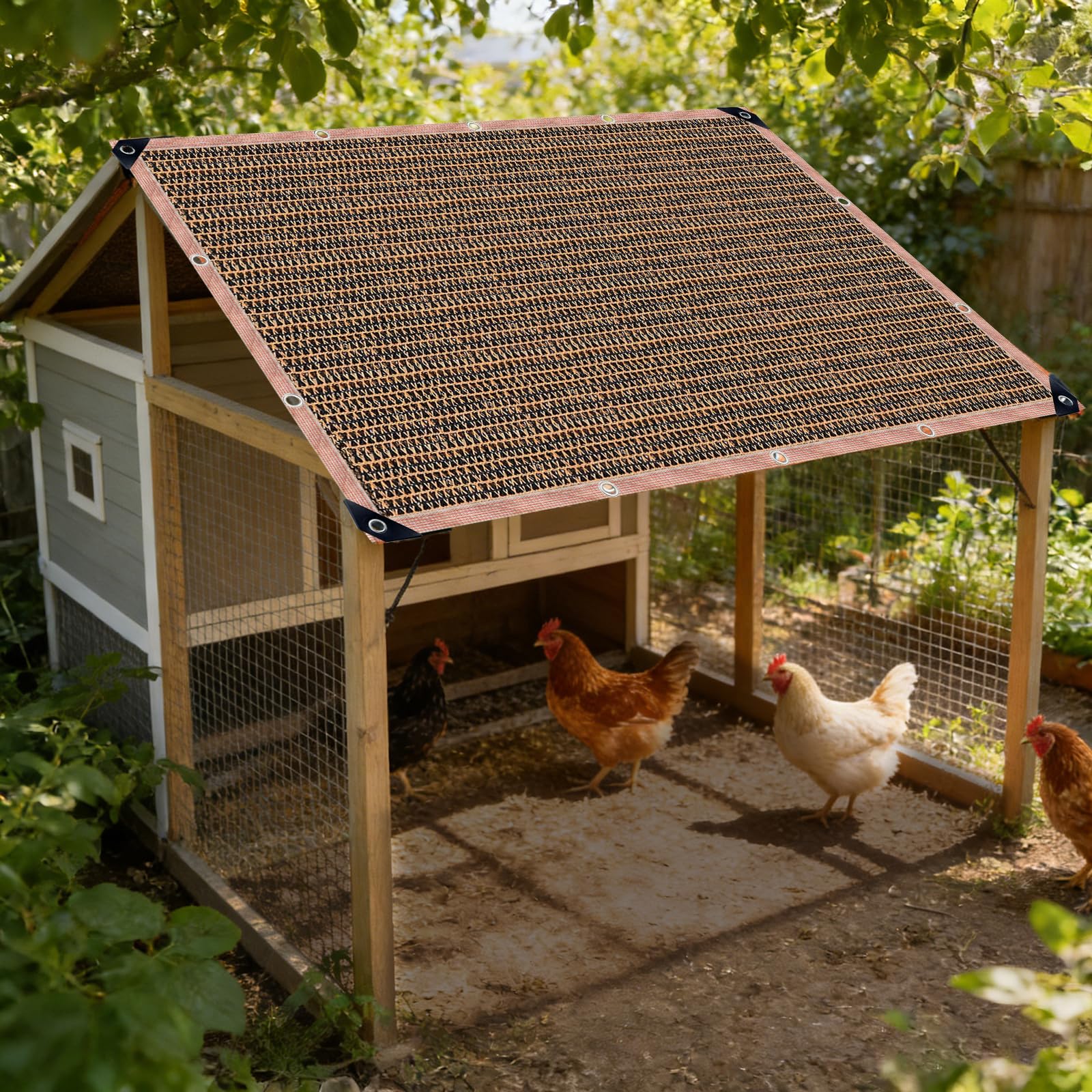 90% do ogrodu - 90 x 100 cm oddychająca plandeka siatkowa do hodowli roślin kurczaków i psów - na zewnątrz słońce e z przelotkami ochrona przed promieniowaniem UV i ili