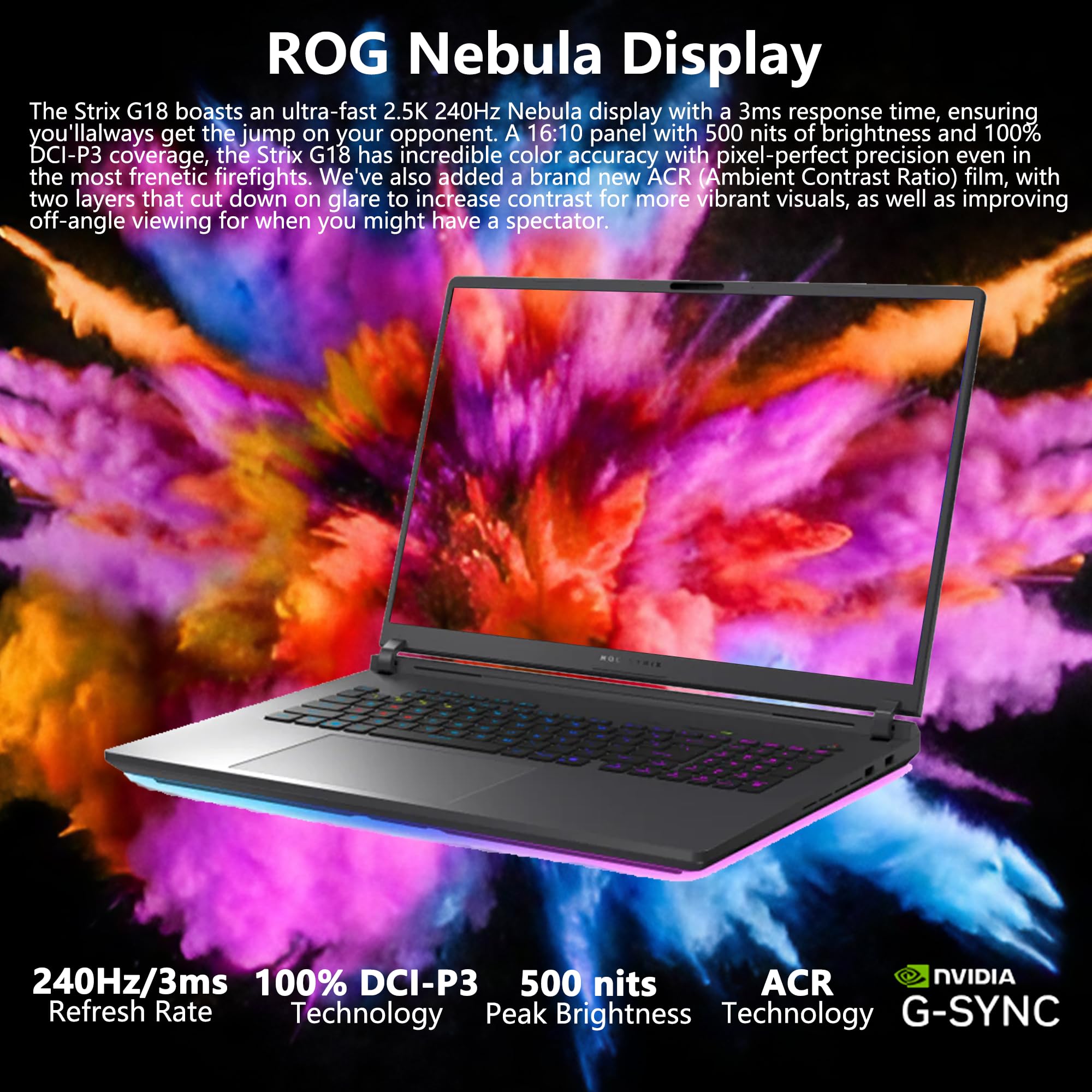 Asus ROG Strix G18 18" Gaming Laptop, AMD Ryzen 9 8940hx, Nvidia RTX 5060, 32GB DDR5 RAM, 1TB SSD