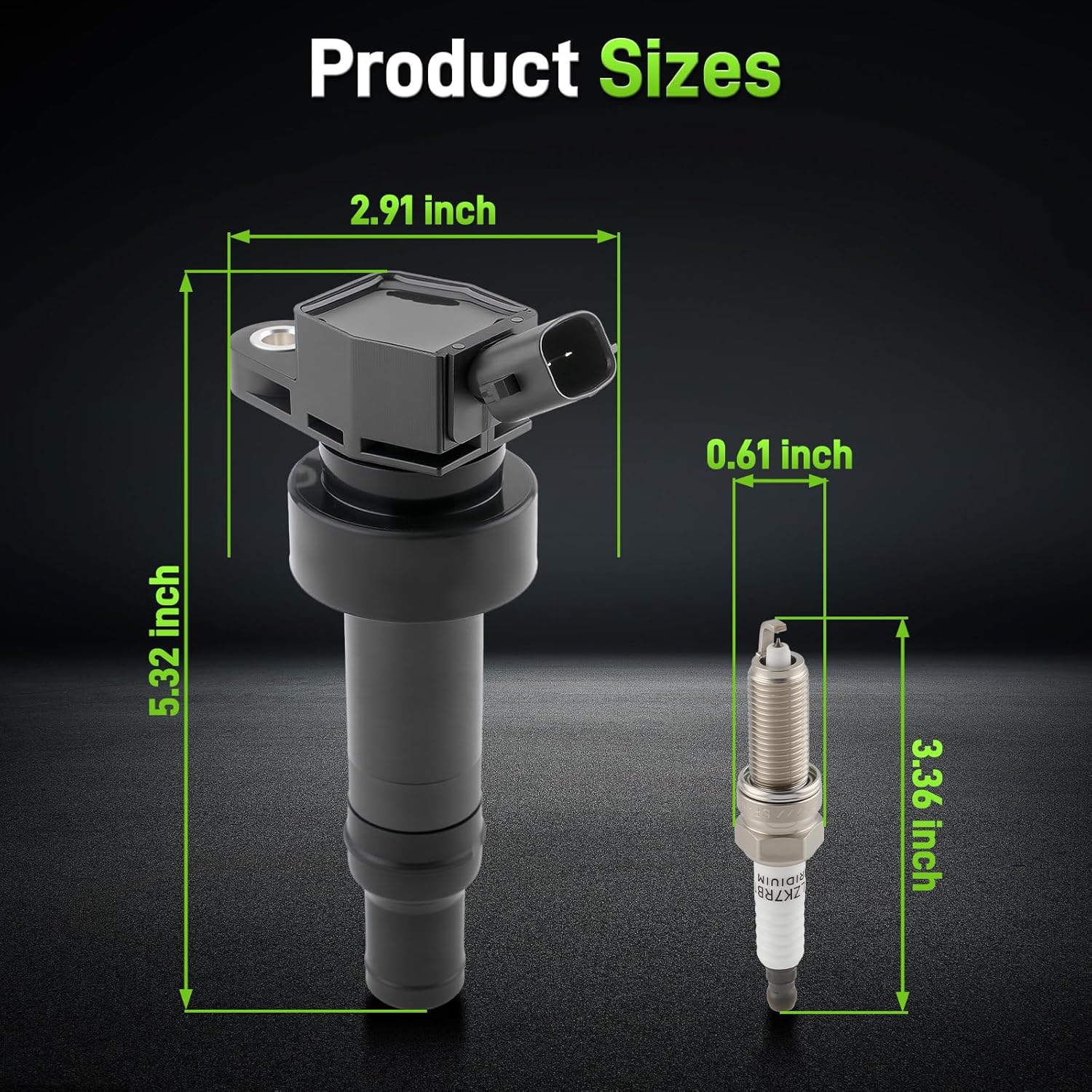 UF652 Ignition Coil XP6203 Double Iridium Spark Plug for Hyundai Accent 1.6L 2012-2019 Veloster 1.6L 2012-2017 for Kia Rio 1.6L 2012-2019 Soul 1.6L 2012-2019 2.0L 2018