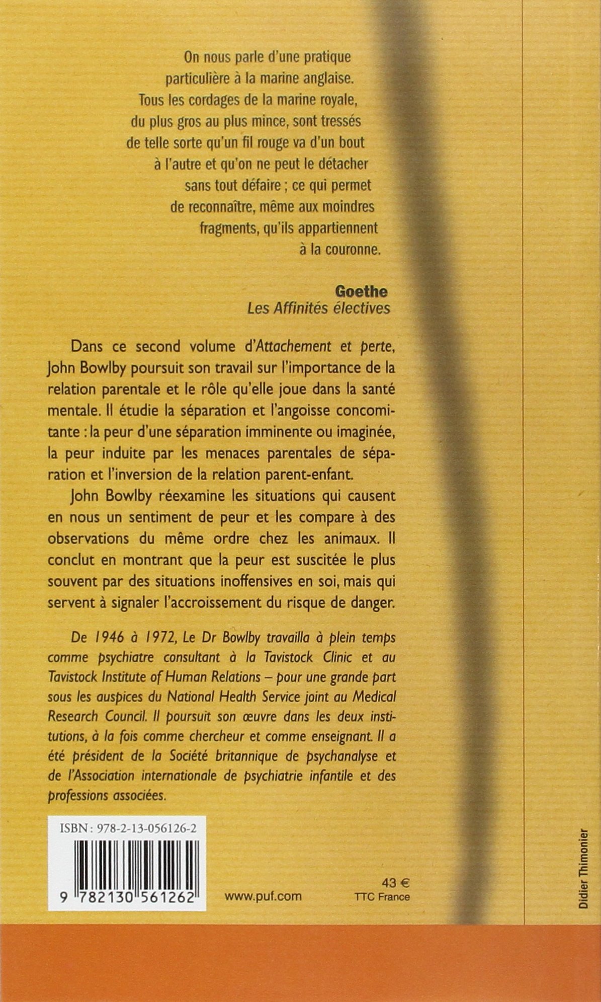 Attachement et perte. Volume 2: La séparation, angoisse et colère