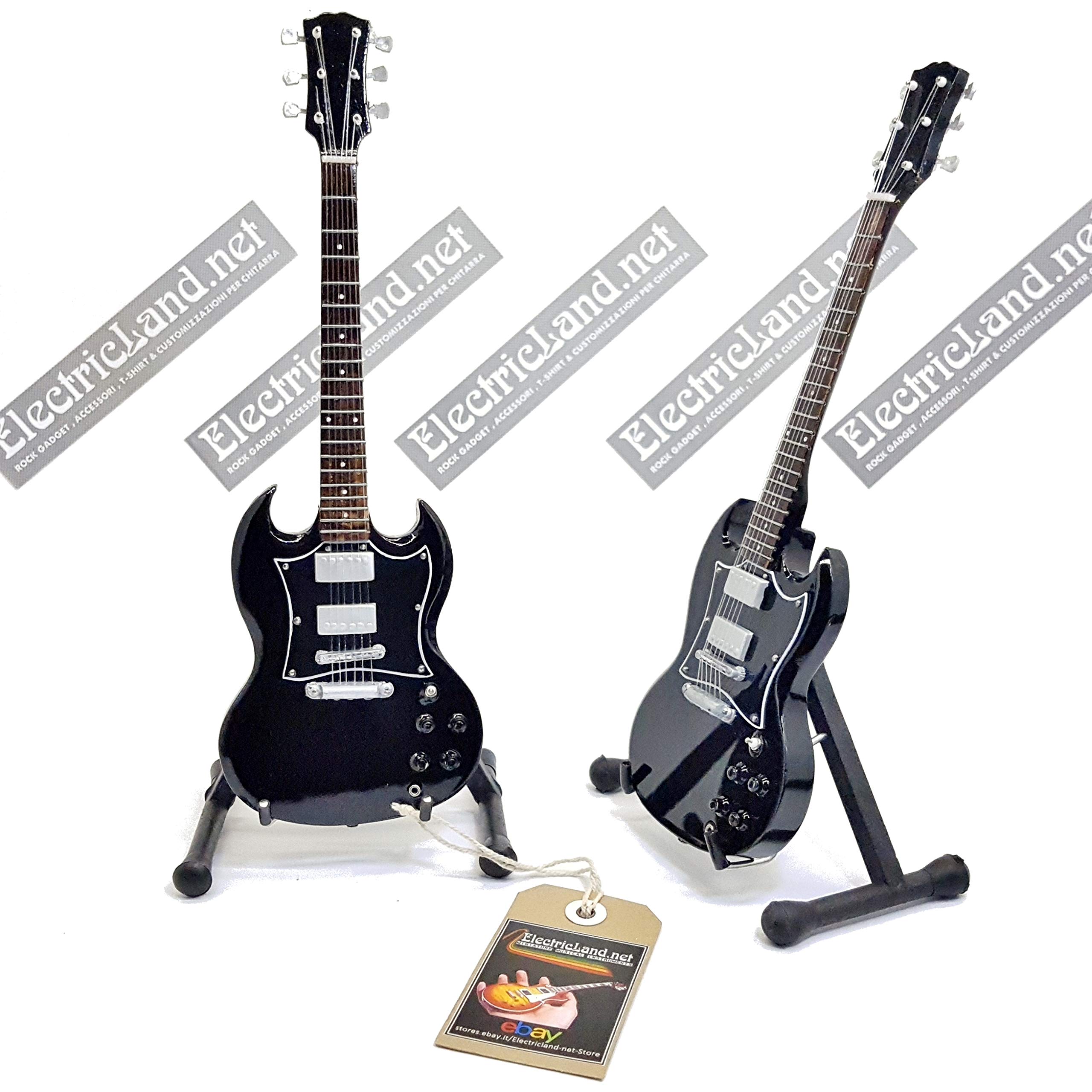 Mini guitarra Angus Young AC-DC Back in black SG réplica tributo model + caja dura miniatura a escala 1:4 guitarra en miniatura con estuche coleccionable music gadget rock memorabilia acdc ac/dc