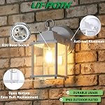 Lanterne de mur extérieur LIT-Path, Wall Sconce comme installation d'éclairage de porche, E26 Base, boîtier en aluminium Plus Verre, eau-proof et extérieur évalué, ETL Qualifiés, 2-Pack, blanc