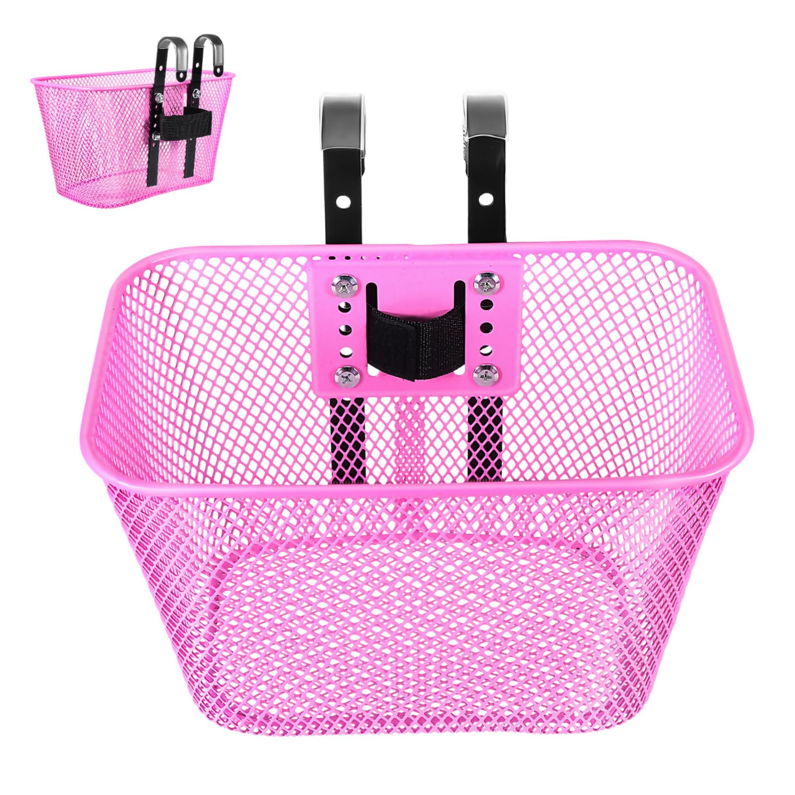 HEMOTON Front Handlebar Bike Basket for Women Stylish Square Mesh Container with Quick Release Hook for Daily Riding and Shopping for Bikes and Essentials Storage