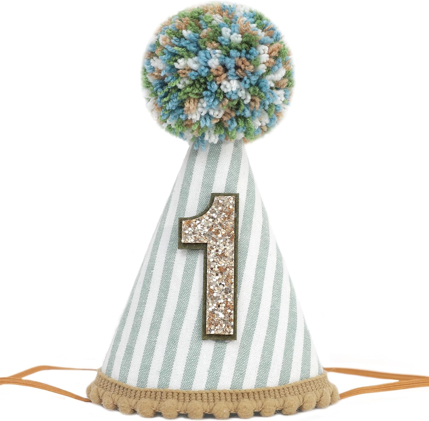 WAUAO 1st Birthday Hat - First Birthday Photo Prop Party Decor, One Colorful Crown for Baby Boy&Girl