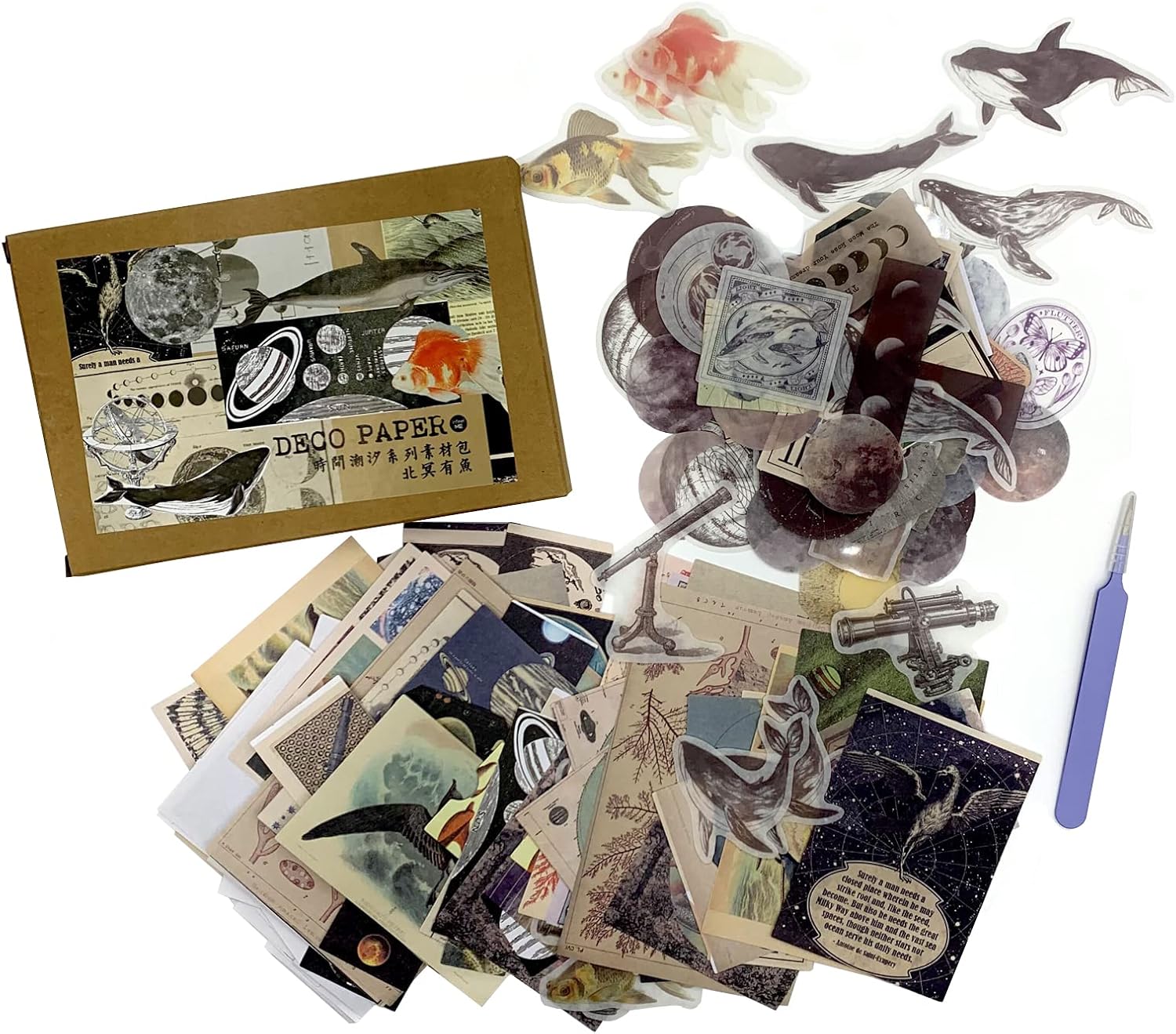 Vintage Stickers for Journaling Aesthetic - 200pcs Nature Ephemera Junk Journal Supplies Kit Decopodge Paper Scrapbooking Stickers Vintage Scrapbook Paper for Bullet Journals Supplies Planner Craft