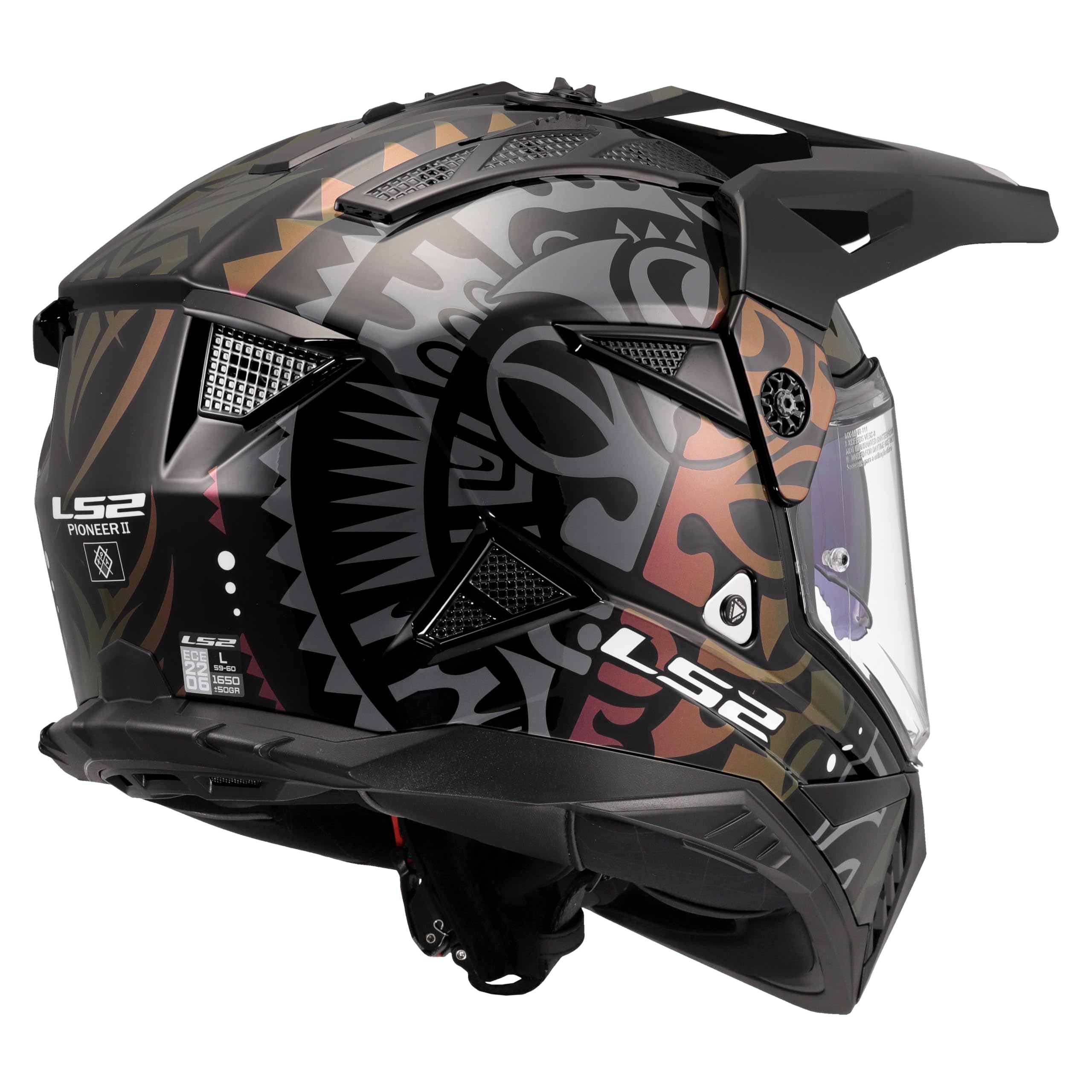 LS2, Casco Moto Cross PIONEER II RANGI Gloss Black, L