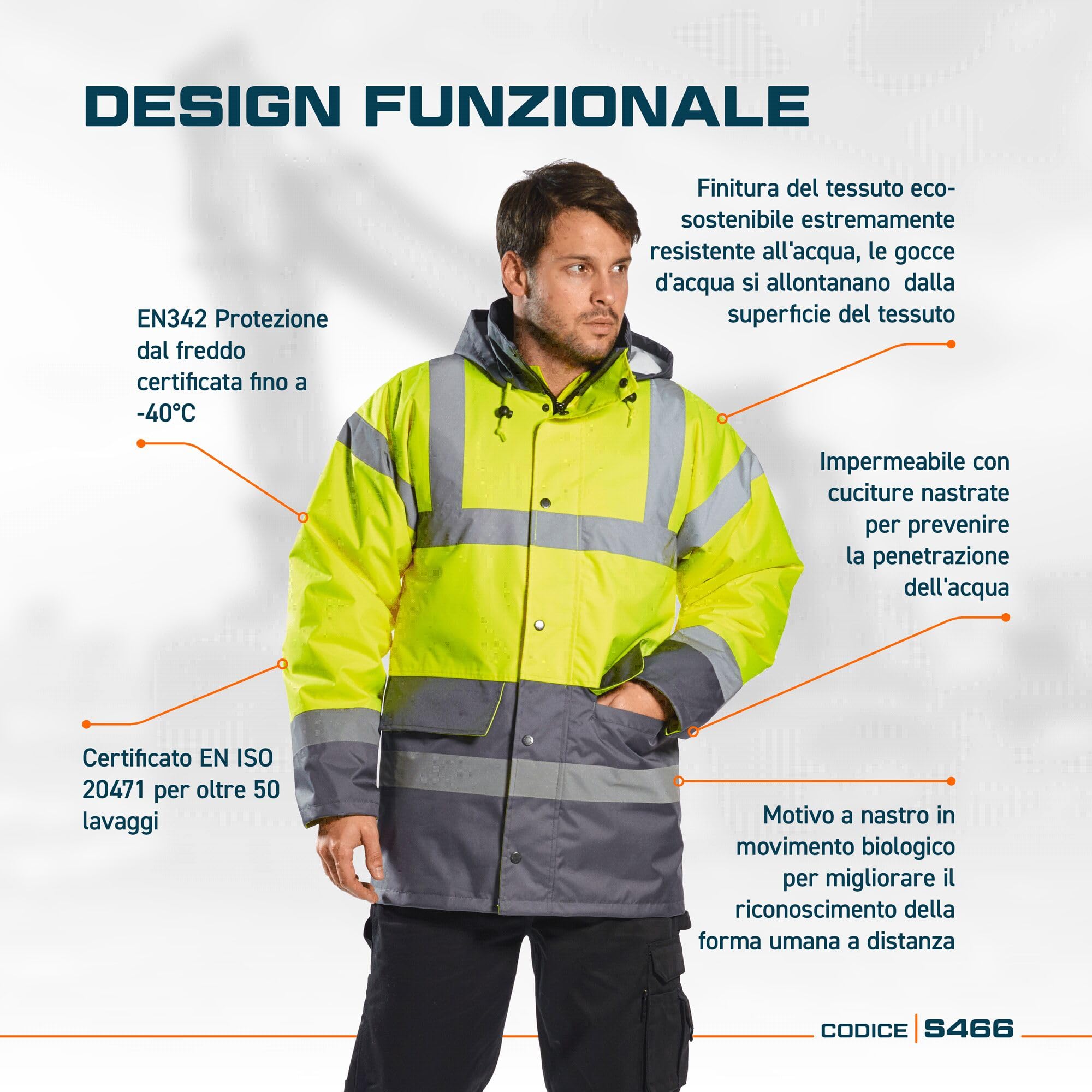 Portwest S466YBRM Giacca Imbottita Alta Visibilità, Giallo/Nero, M