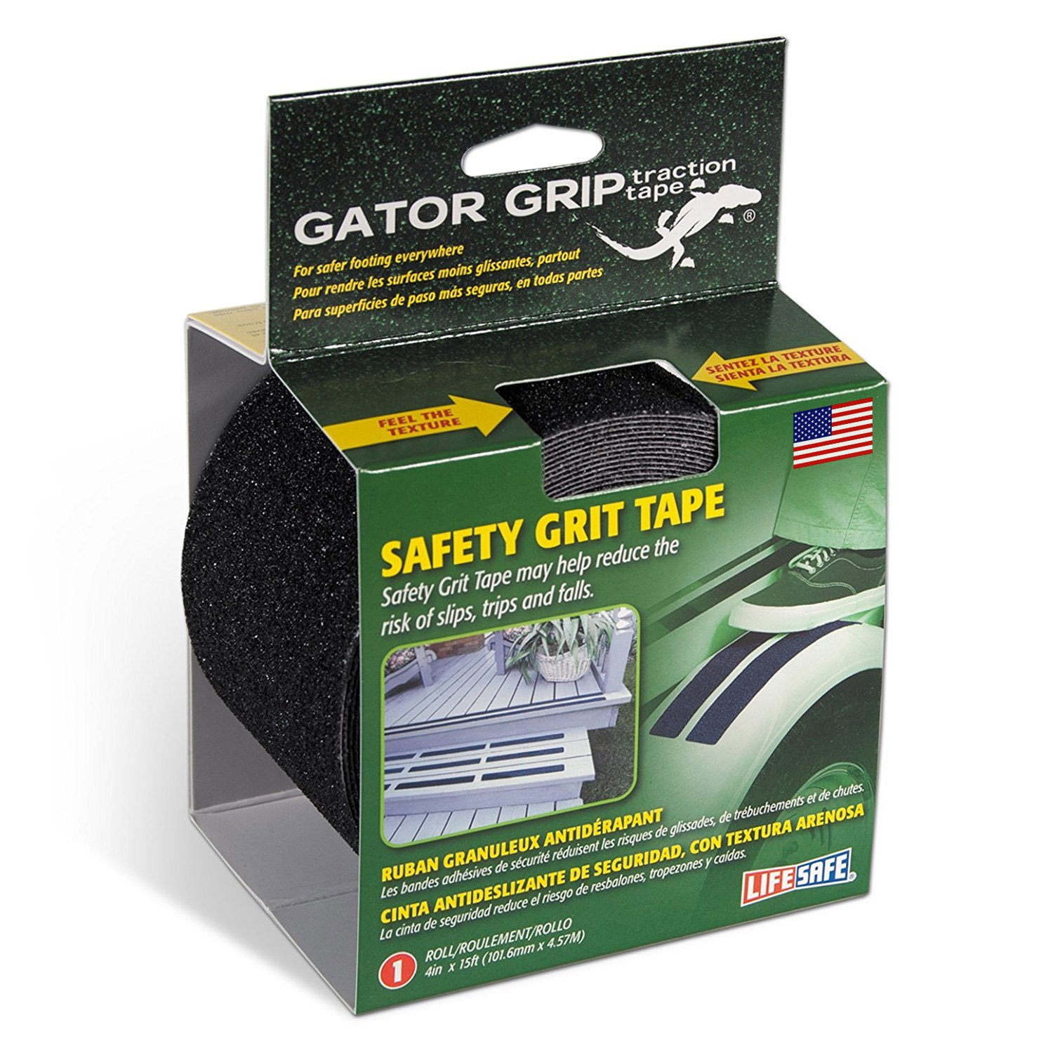 ๐ฅ Crazy Deals Gator Grip: RE3952 Premium Grade Anti-Slip Traction Tape, 4 Inch x 15 Foot, Black Creative Product Gator Grip: RE3952 Premium Grade Anti-Slip Traction Tape, 4 Inch x 15 Foot, Black