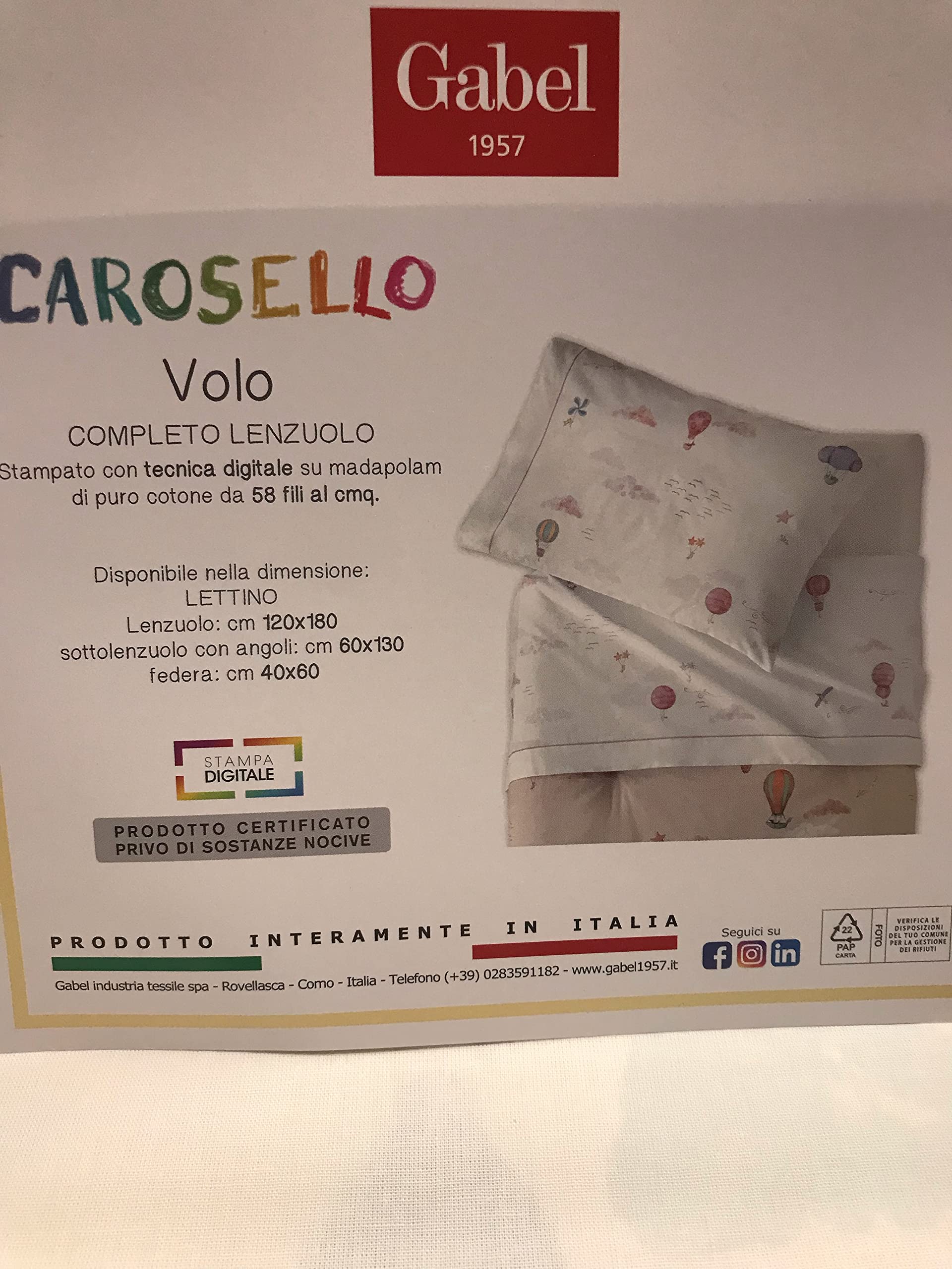 Juego de sábanas Cuna Carosello Vuelo Petalo