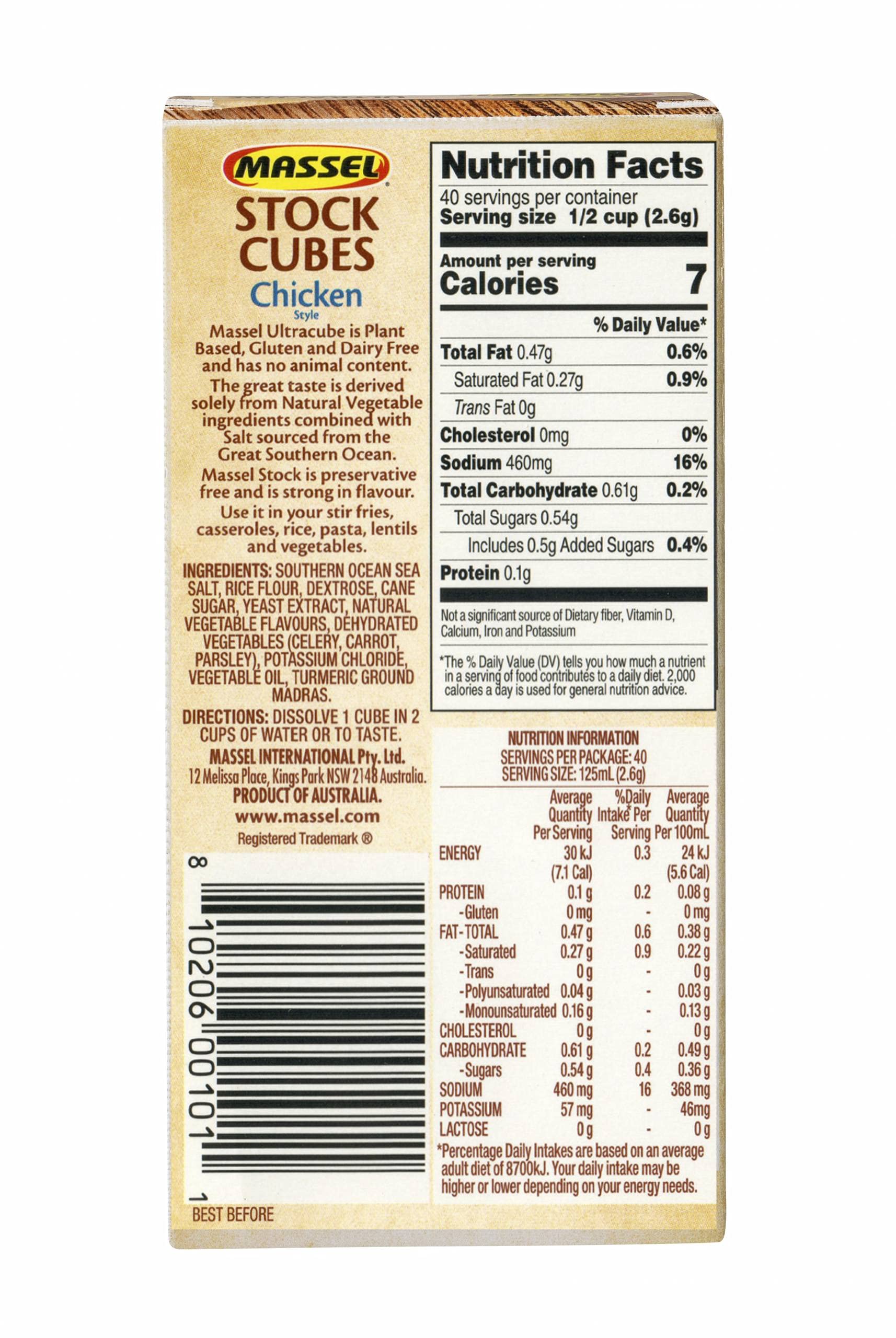 Massel Ultracube Chicken Style Stock Cubes Plant Based, Low FODMAP