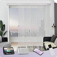 Vista 17 de Graywind Persianas verticales motorizadas compatibles con Alexa Google, opacas reversibles, persianas verticales inteligentes, control remoto, lamas