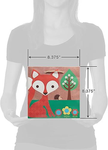 Miniatura 4 de Papyrus Bolsa de regalo mediana de 9 pulgadas con papel de seda (zorro) para baby showers o cumpleaños (1 bolsa, 8 hojas)