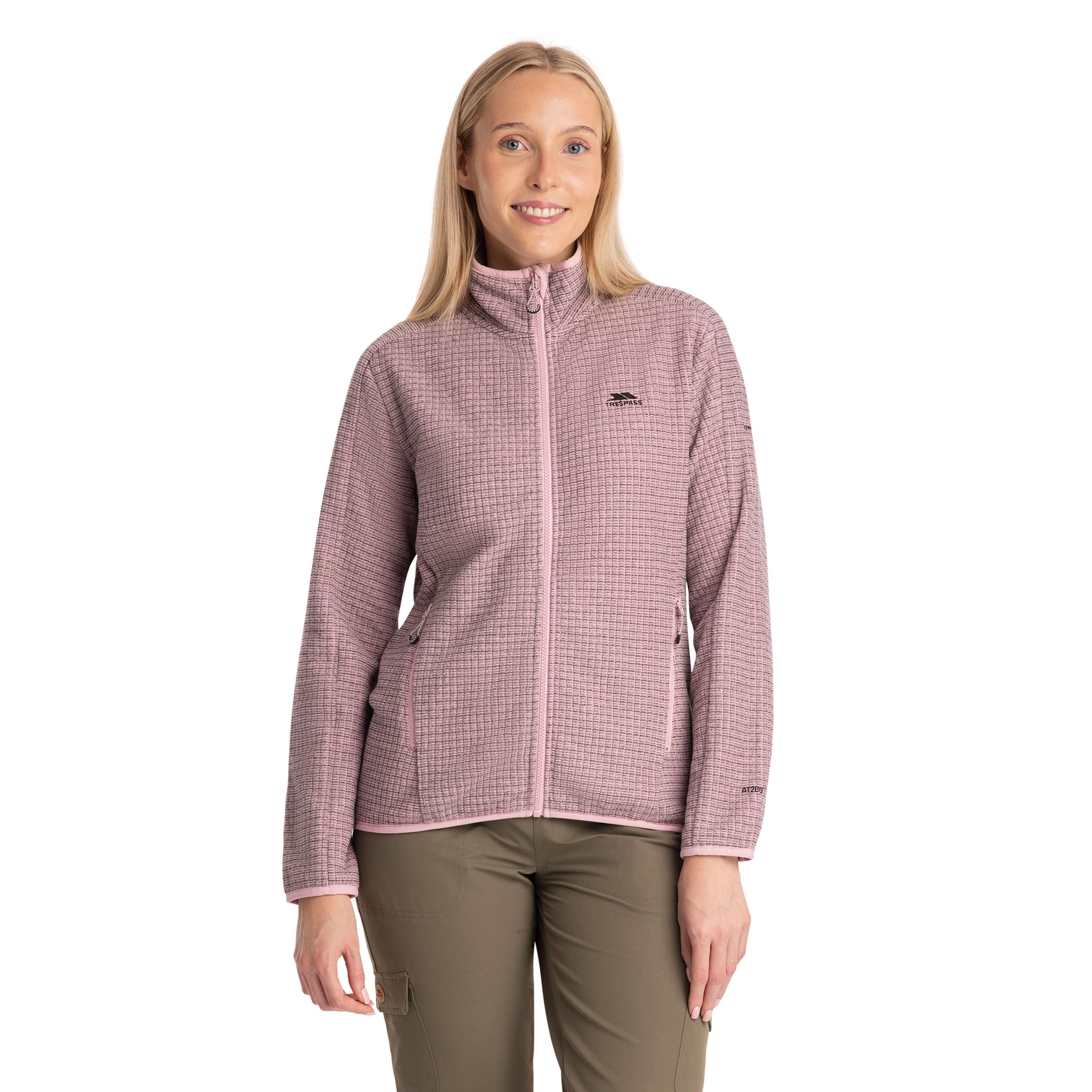 Trespass Celia - Forro polar texturizado para mujer, parte trasera cepillada, 2 bolsillos con cremallera, uniones elásticas, punto, 100% poliéster