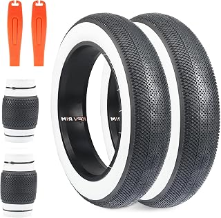 E Bike 20/26x4.0 Fat tire 20 x 4 Fat tire 20x4 Bike tire 1 Pack Heavy Duty High-Performance Wear-Resistant E-Bike Mountain Snow Bike Tire ,Fat Bike Tires,Brown Wall/White Wall/Black