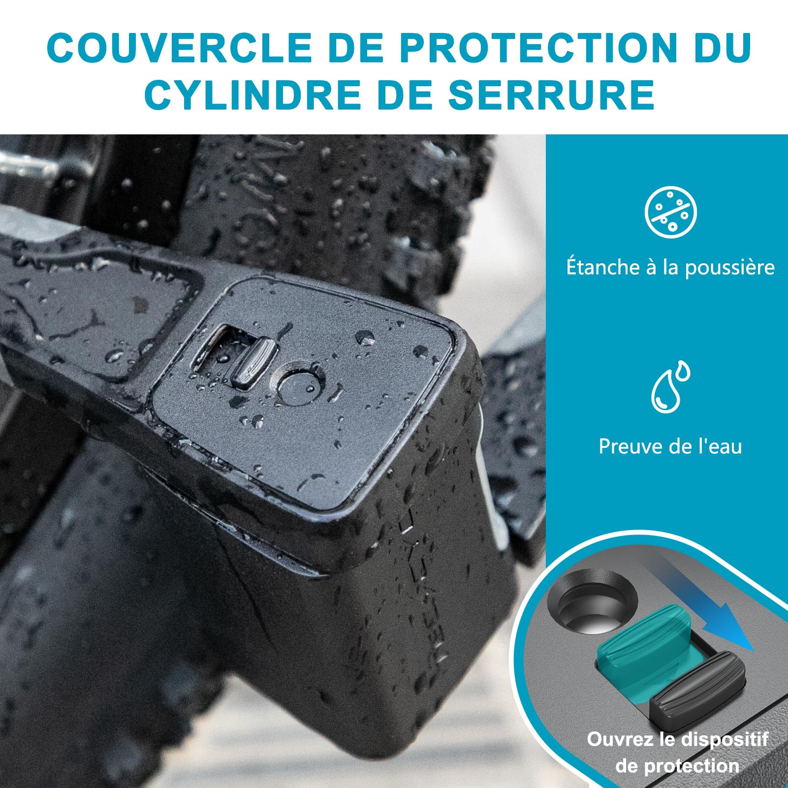 TECHCYC Antivol Vélo Pliable, Serrure de vélo Pliante Portable en Acier Trempé, Antirouille et Antivol, Antivol de vélo Haute sécurité avec Support et 3 Clés pour Bicyclette, Scooters, Moto (86cm)