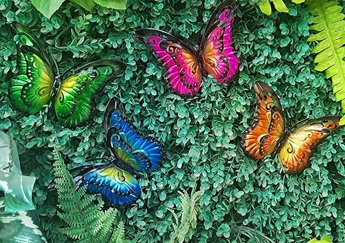 Miniatura 3 de Decoración de pared de mariposa de metal, decoración de valla al aire libre de 6.5 pulgadas, colgante para jardín, patio, sala de estar, dormitorio,