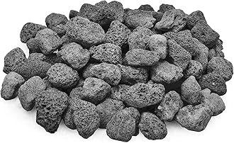 Skyflame 10LB Lava Rocks for Fire Pits, Fire Tables, Fireplaces, Garden Landscaping Decoration, Indoor and Outdoor Use, 1"-2" Natural Sizes, Black