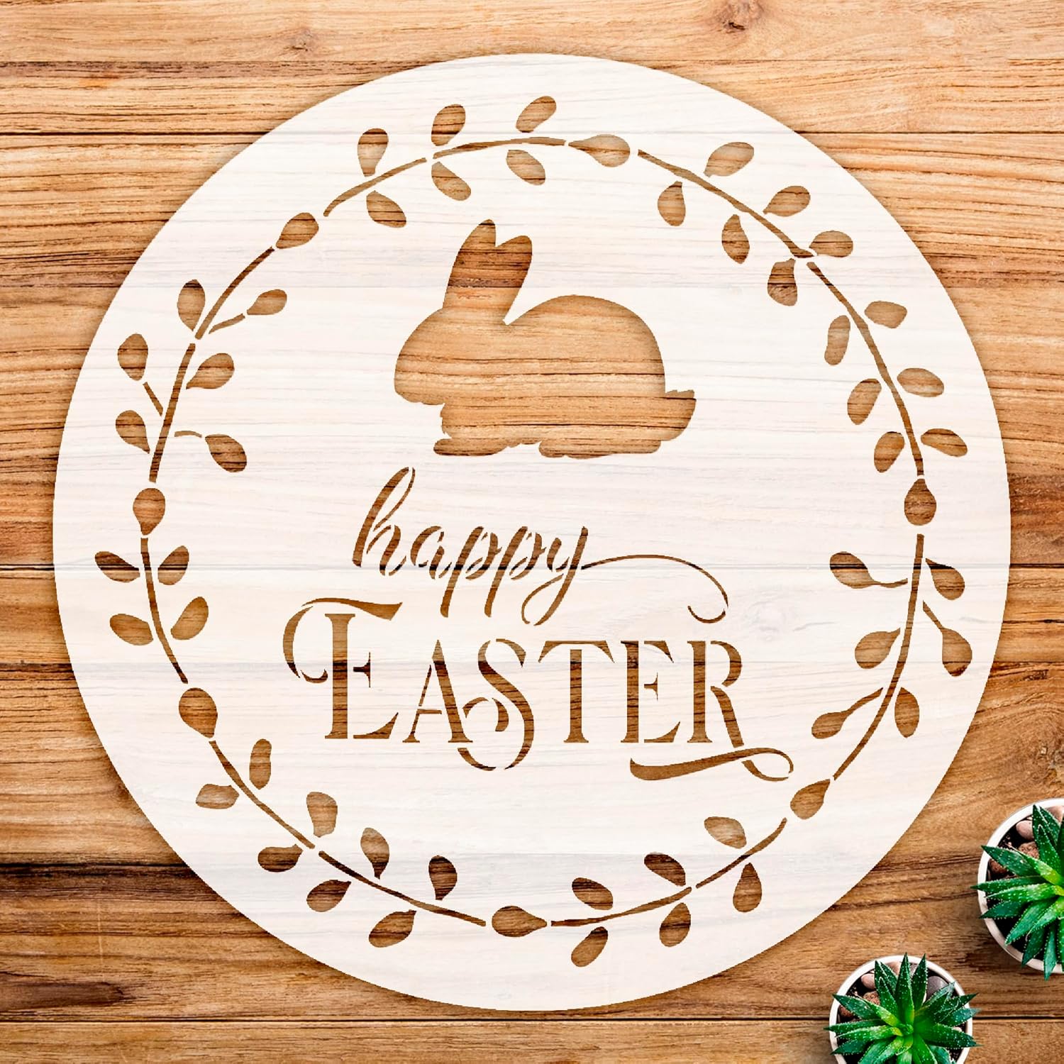 Easter Bunny Stencil Pattern for Crafts and Home Decor, Reusable Mylar Template, Ideal for Spring Wreaths and Festive Projects - Size A1 (23.4" x 23.4")