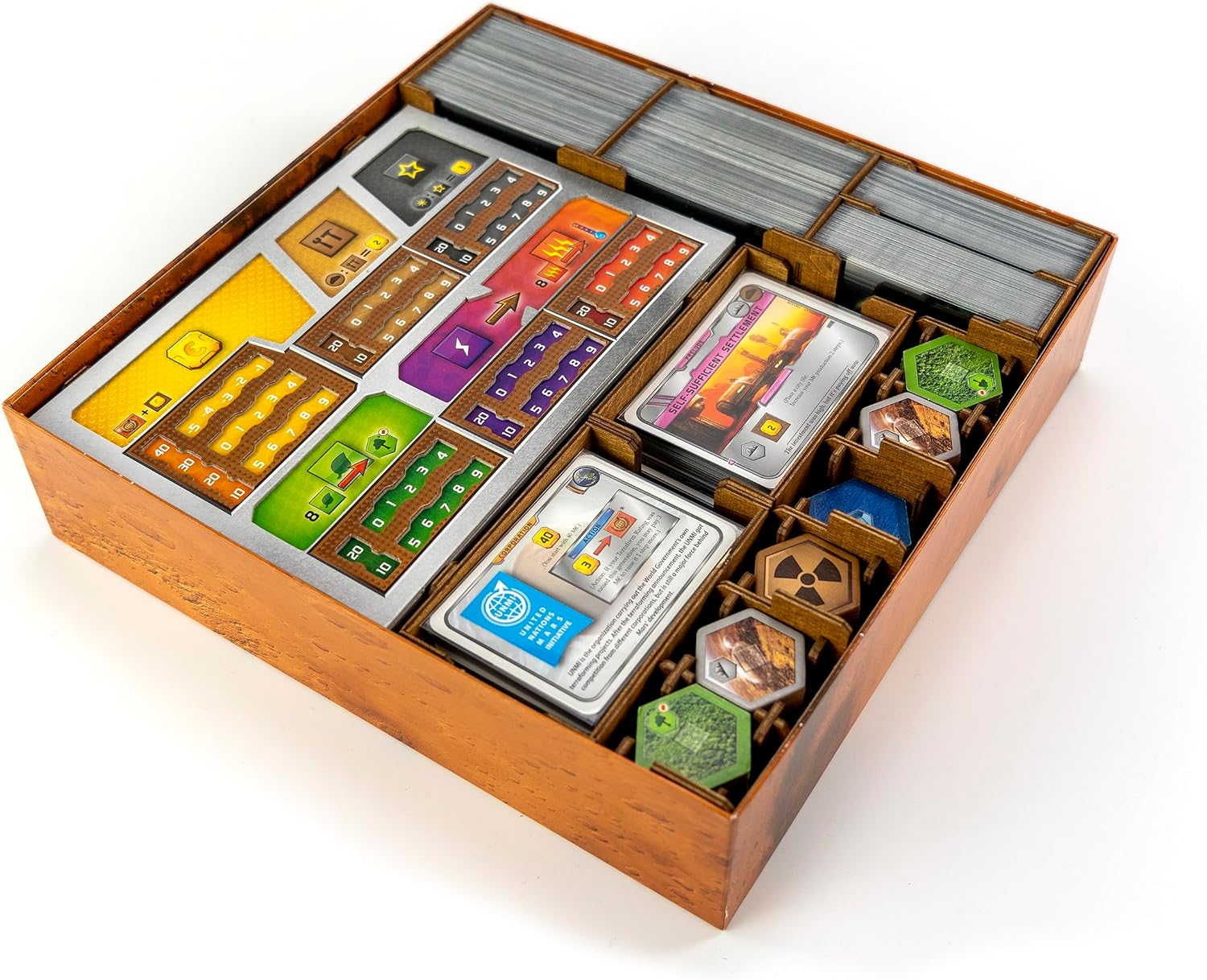 Martian Organizer for Terraforming Mars (Walnut Deluxe)