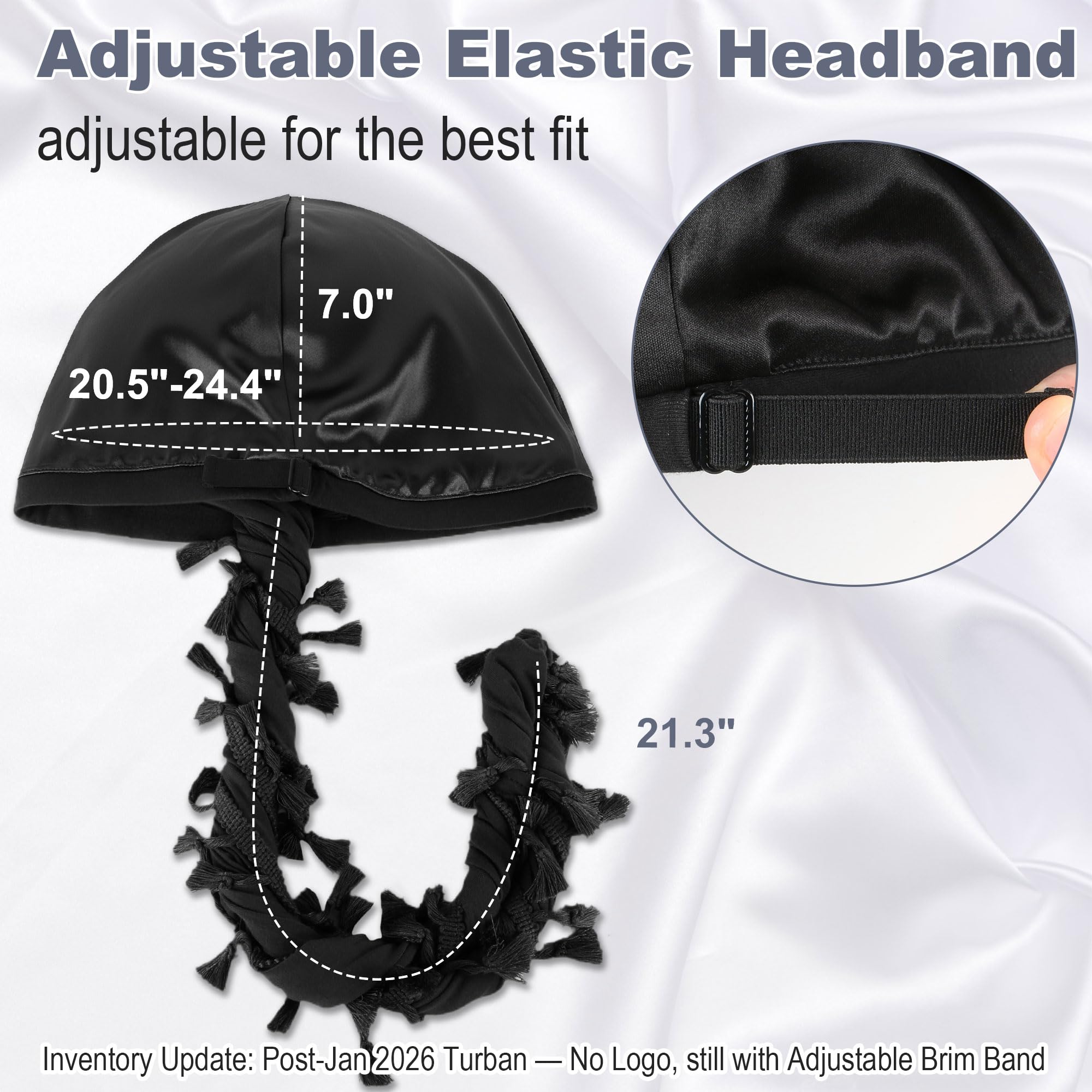 Babalet Halo Turbante per uomo donna foderato in raso Durag Head Wraps Skull Cap pre-legato nappe treccia Beanie Vintage Twist Cofano
