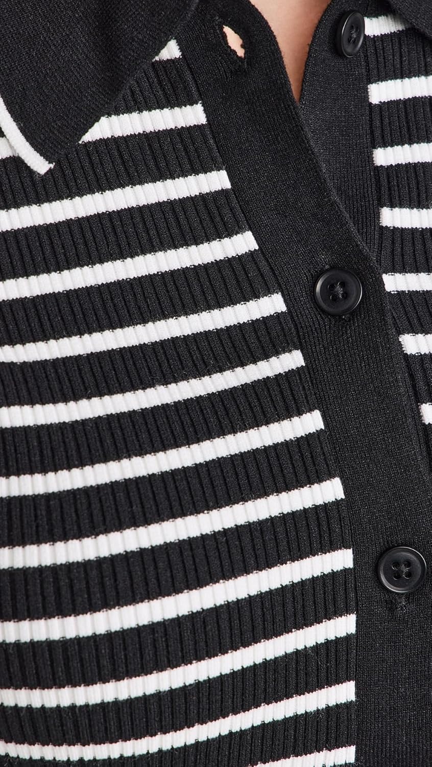 Madewell Women's Stripe Antonia Snowy Short Sleeve Polo Tee - Image 6