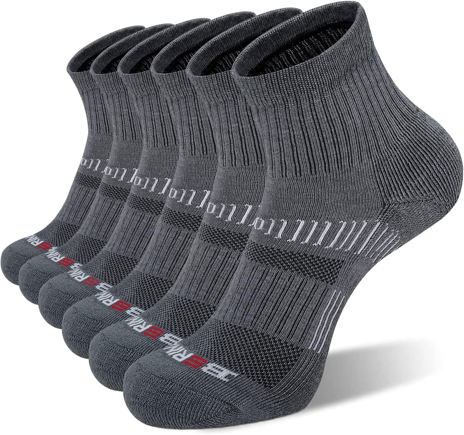 Men's Athletic Cushion Quarter Socks (6 Pairs)