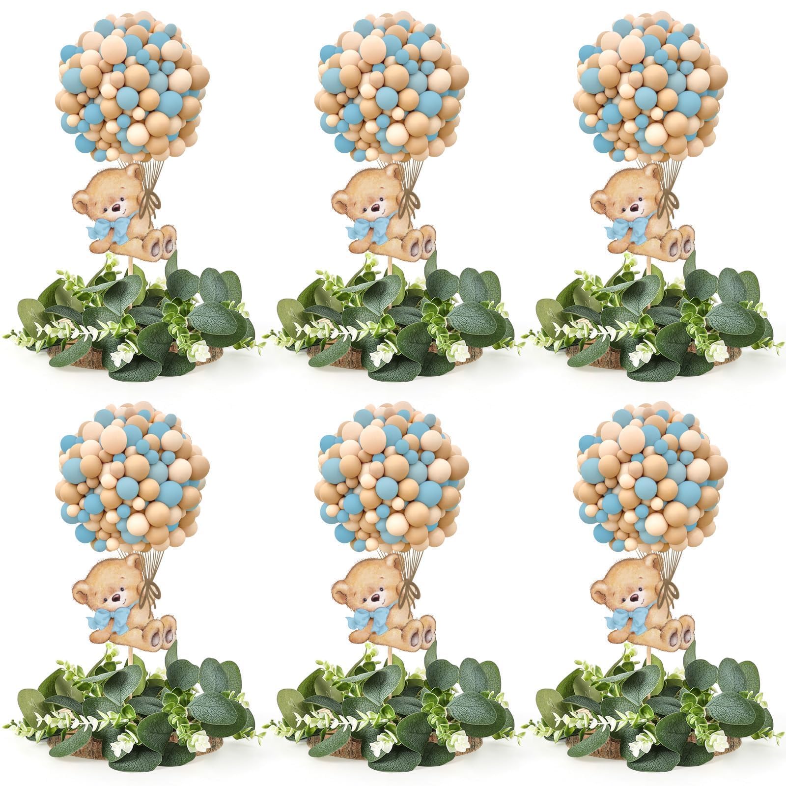 Photo 1 of EYNDYN Blue Bear Baby Shower Table Centerpieces Set