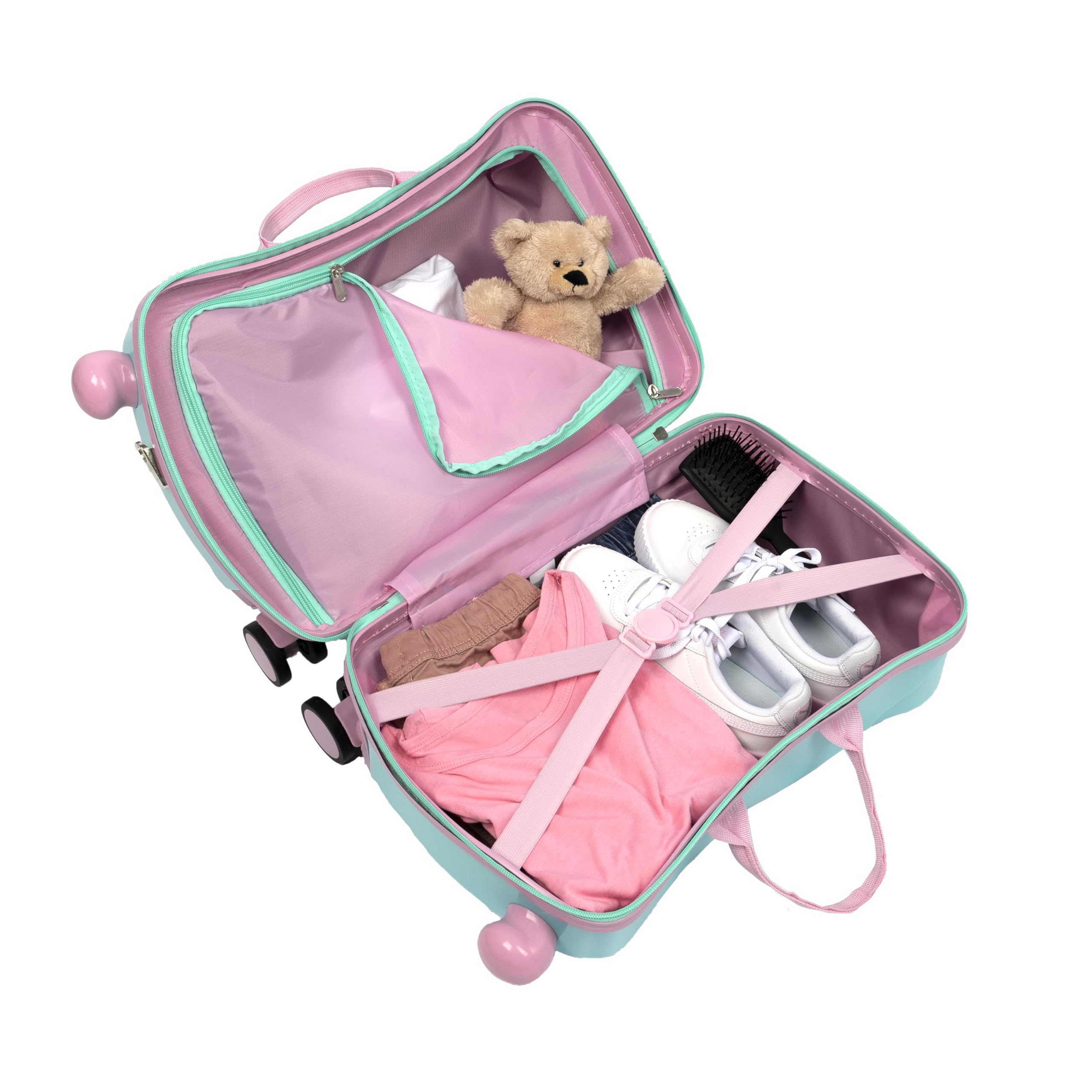 Undercover - Trolley cavalcabile - bagaglio per bambini su cui sedersi - caricabile fino a 50 kg - con pratiche maniglie per il trasporto - robusta valigia da viaggio per bambini