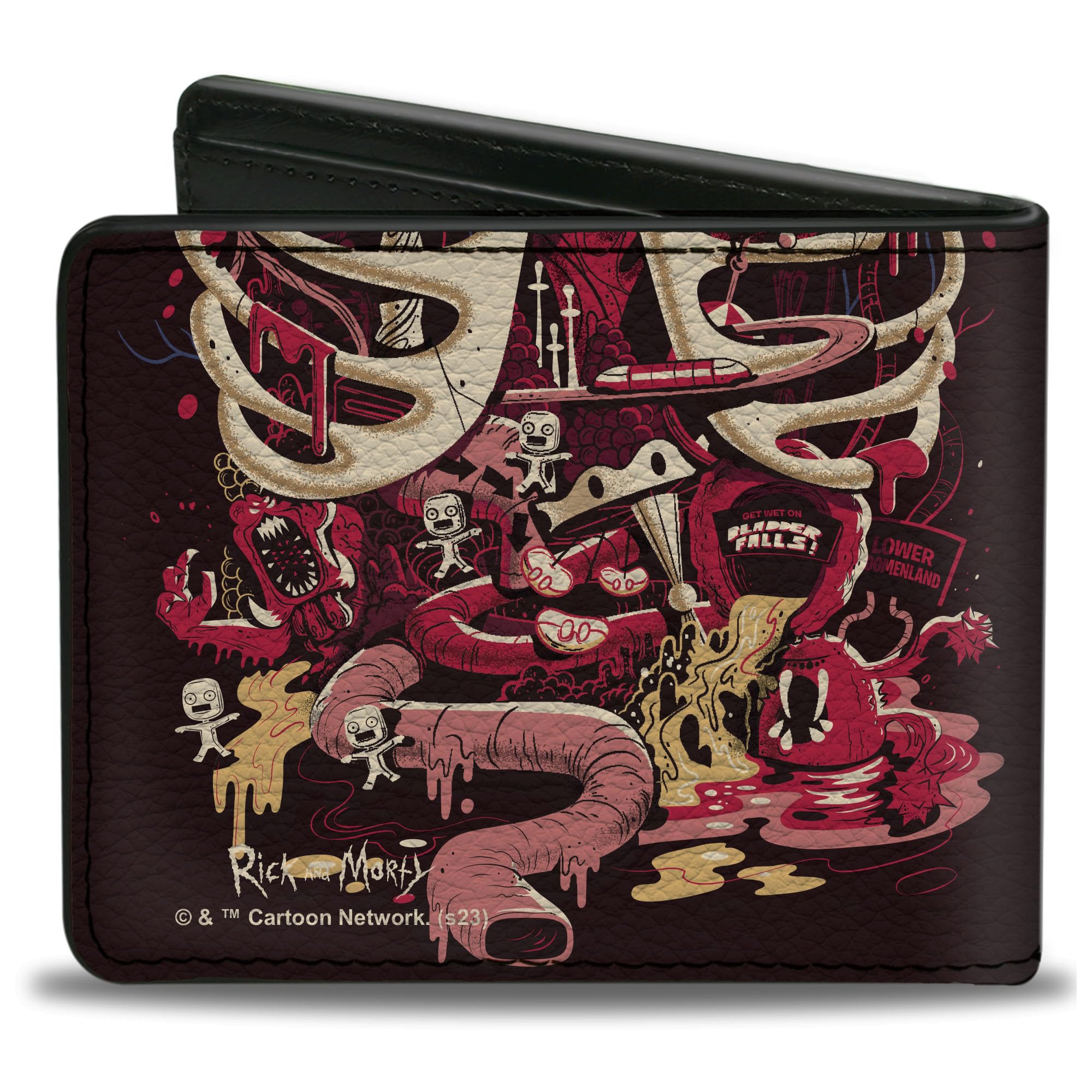 Rick and Morty Wallet, Bifold, Rick and Morty Anatomy Park Rib Cage Scene Black, Vegan Leather