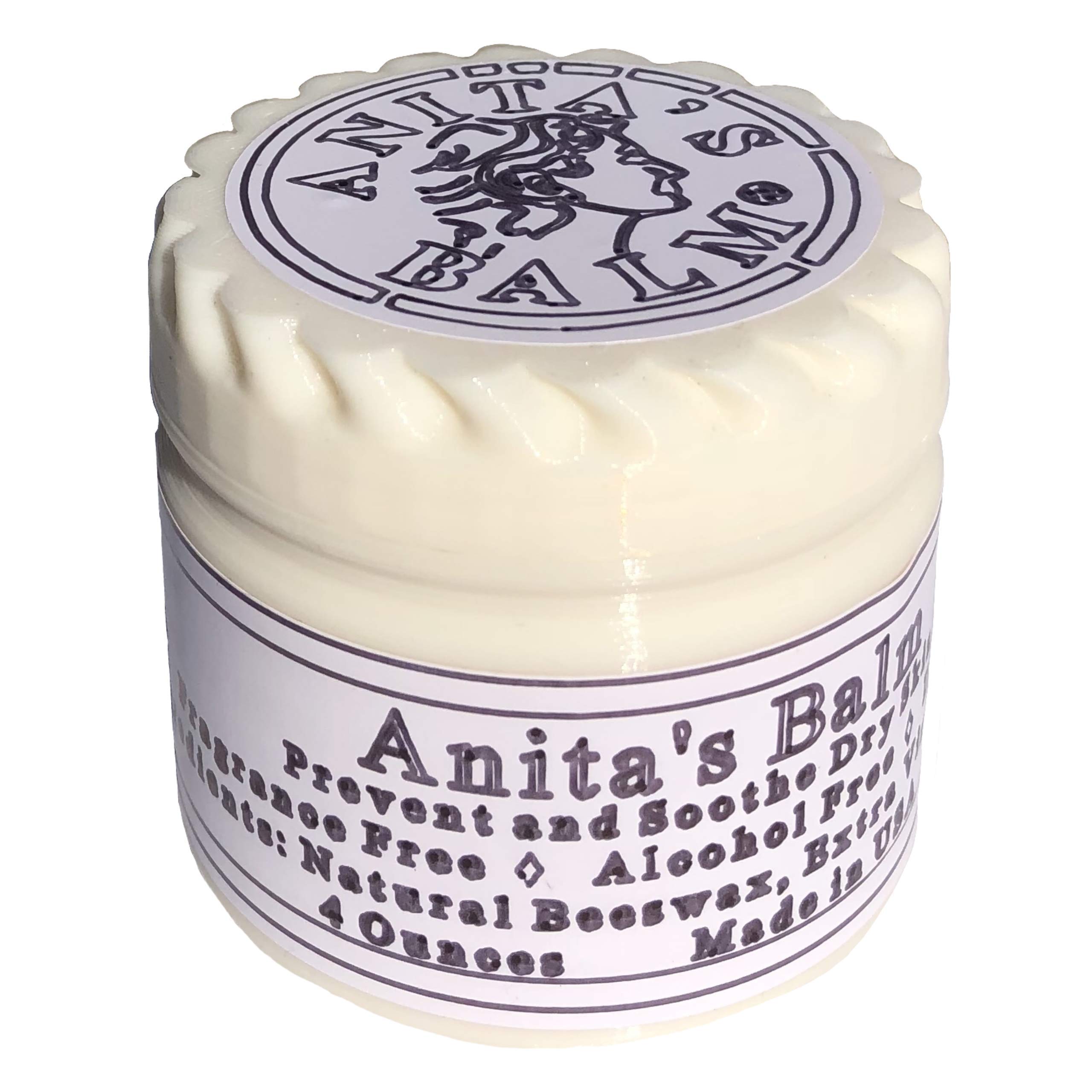 Anita's Balm 4 Ounce Jar - Prevent and Soothe Dry Skin - Fragrance Free Moisturizer Made of Olive Oil and Beeswax