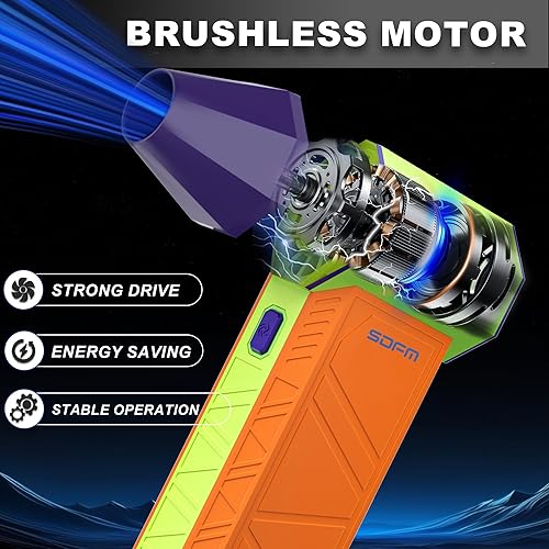 Miniatura 3 de Plumero de aire eléctrico  Plumero de aire comprimido de 130,000 rpm, soplador de secado a chorro ajustable de 3 engranajes, lata reutilizable para
