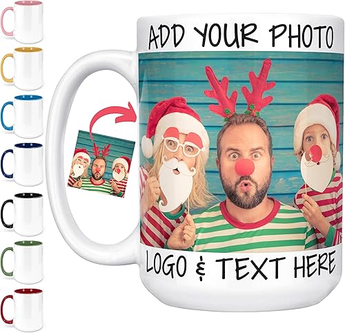 Taza de café personalizada para el día de San Valentín, 8 colores, carga cualquier imagen, logotipo, texto | Taza de café personalizada, regalos de