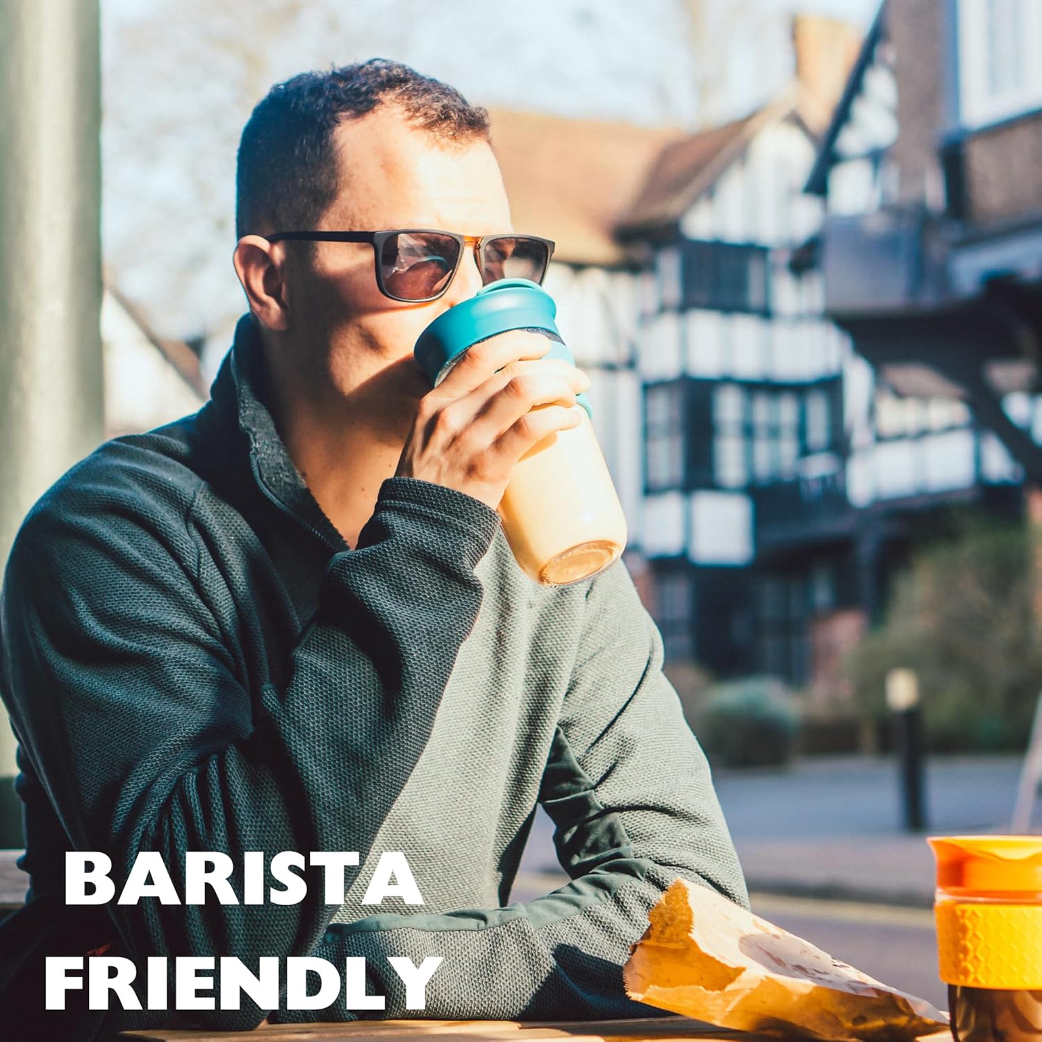 Large Travel Mug - Reusable Insulated Coffee Mug - 18oz/530ml BPA-Free Hot Drink Travel Mug with Lid & Silicone Band (Black, 18oz) - Image 7