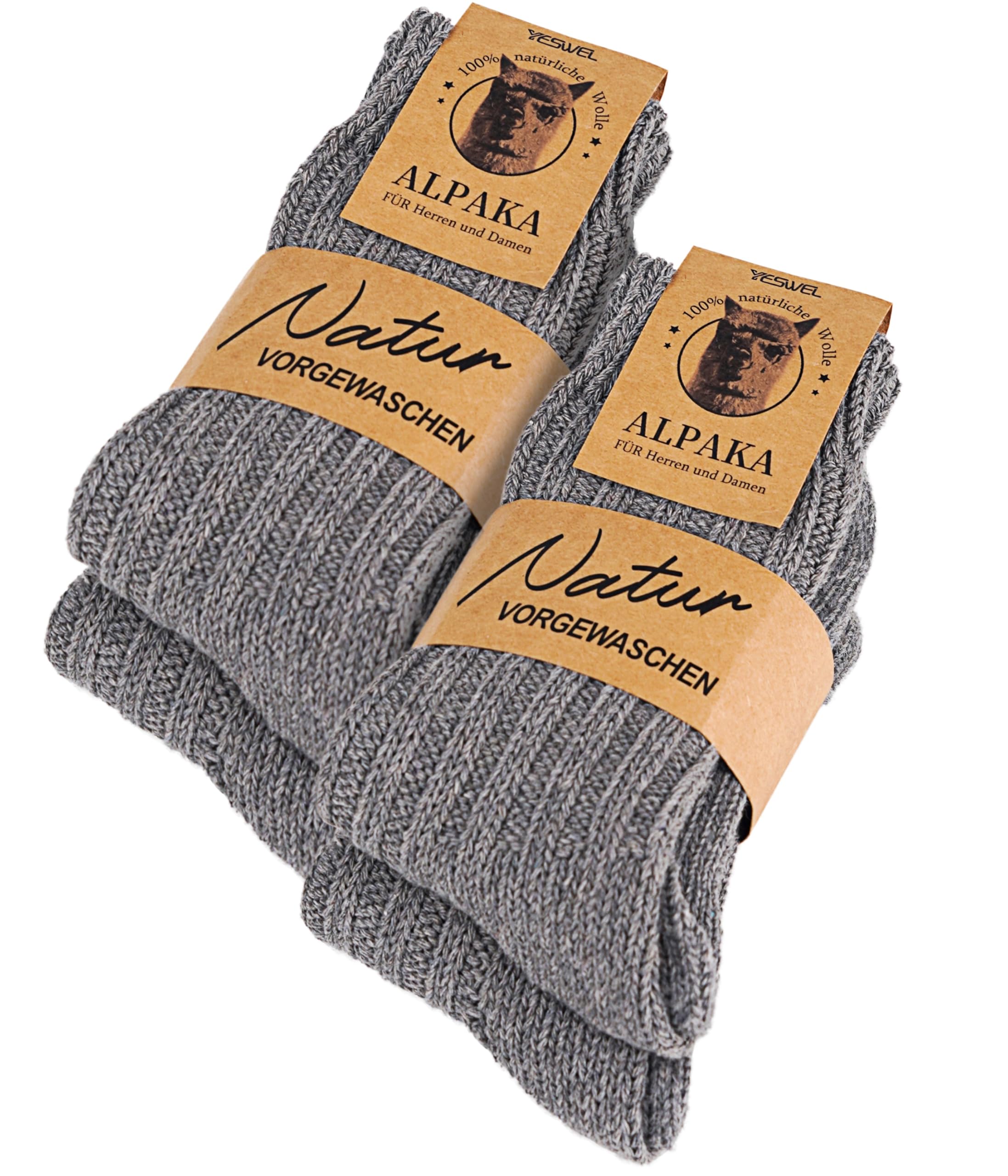YESWEL Alpaka Socken Herren Damen, Thermosocken Wollsocken Wintersocken