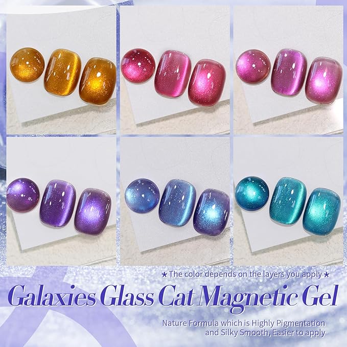 Esmalte de Uñas Gel Magnético Cat Eye Holográfico 6 Colores miniatura 6