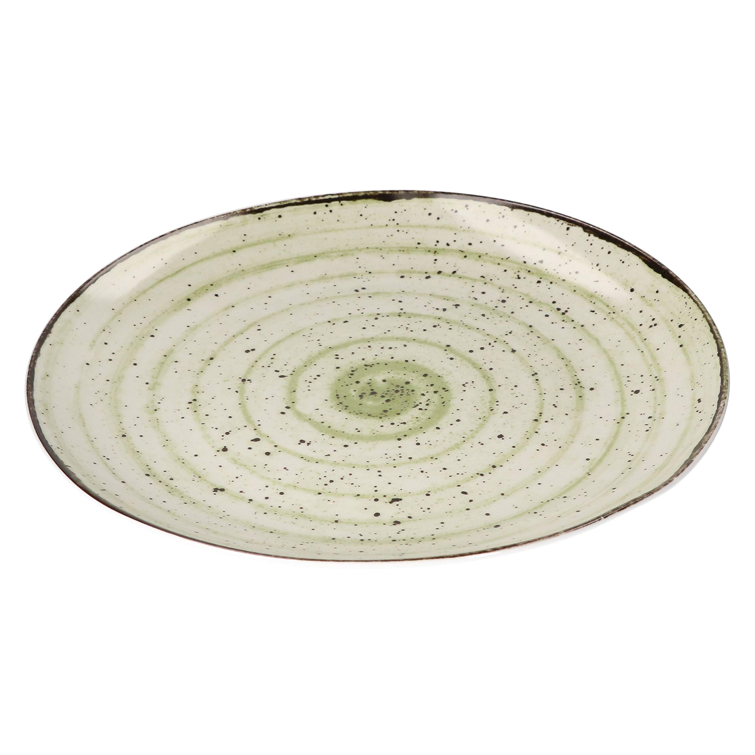 Van Well Riva 6er Set Speiseteller - robuste, gemusterte Porzellanteller - moderner Landhausstil - mikrowellen- und Spülmaschinengeeignet - große Teller Ø 27 cm