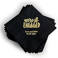 Vista 8 de WeddingStar servilletas de papel impresas personalizables de 3 capas, paquete de 40 unidades - Plegables rectangulares, color negro