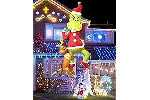 8Ft Christmas Inflatables Decorations Lights: Make your holiday extra grinchy!