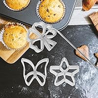 Vista 3 de Kichvoe Molde para Bunuelos con asa, 5 piezas rosetón timbal hierro set gofres moldes con mango embudo pastel anillo Molde para Buñuelos De Viento