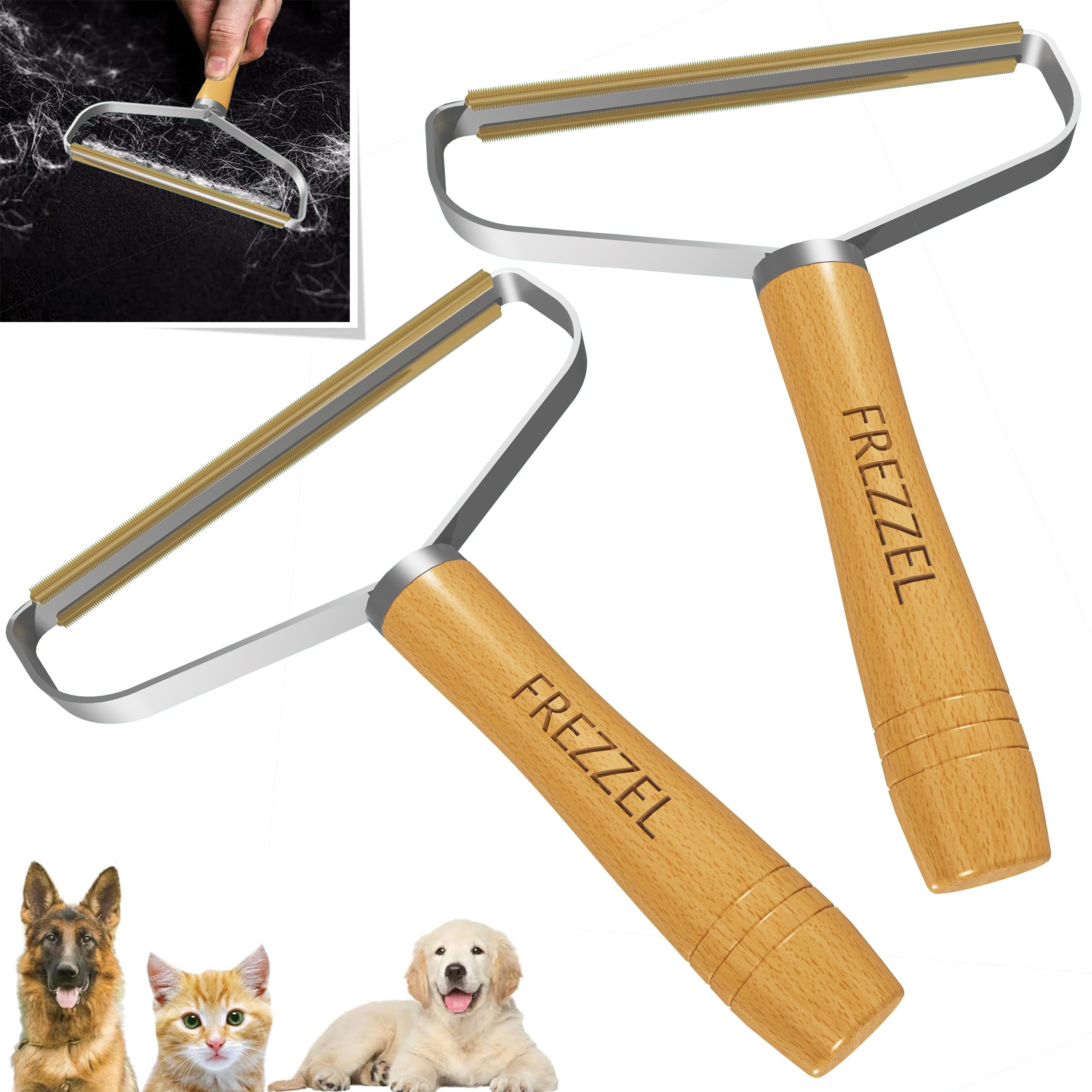 2 Pack Dog Hair Remover Lint Cleaner – Reusable Pet Hair Remover for Couch - Portable Lint Remover Shaver – Pure Copper Blade Lint Tool to Remove Lint from Carpets Rugs Cashmere Coats and Cars-image-49
